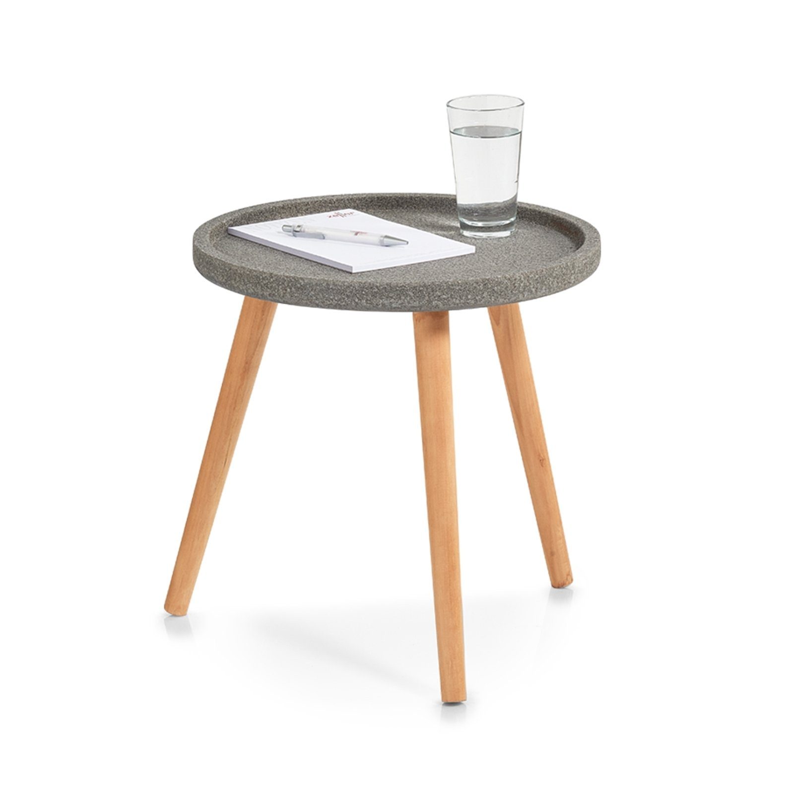 HTI-Living Beistelltisch Beistelltisch Beton (Stück, 1-St., 1 Beistelltisch ohne Dekoration), Ablage rund Dreibein Couchtisch Blumenhocker