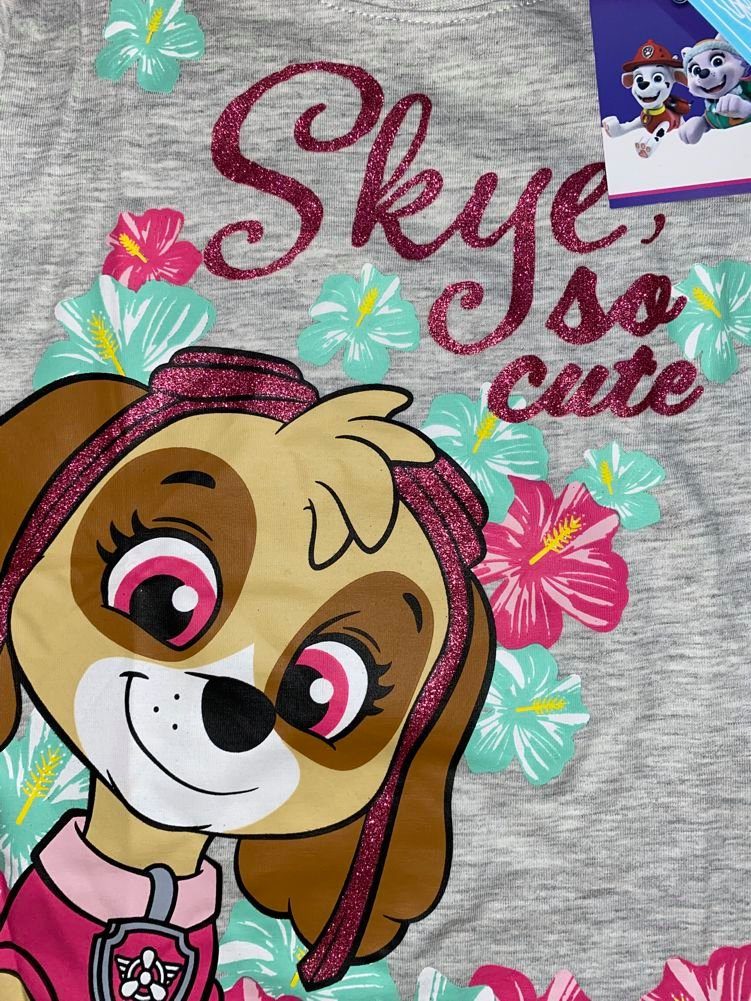 PAW PATROL T-Shirt PAW PATROL Mädchen T-Shirt Rosa, hellblau hellgrau Gr.98 104 110 116 128 Kinder 2 3 4 5 6 7 8 9 10 Jahre