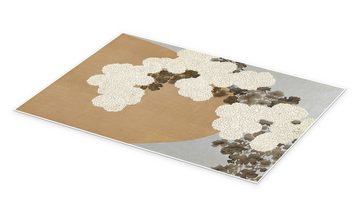 Posterlounge Poster Kamisaka Sekka, Chrysanthemen, Wohnzimmer Minimalistisch Malerei