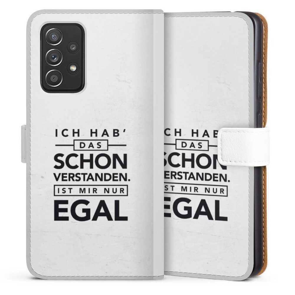 DeinDesign Handyhülle Sprüche Statement Schon verstanden, Samsung Galaxy A52  5G Hülle Handy Flip Case Wallet Cover
