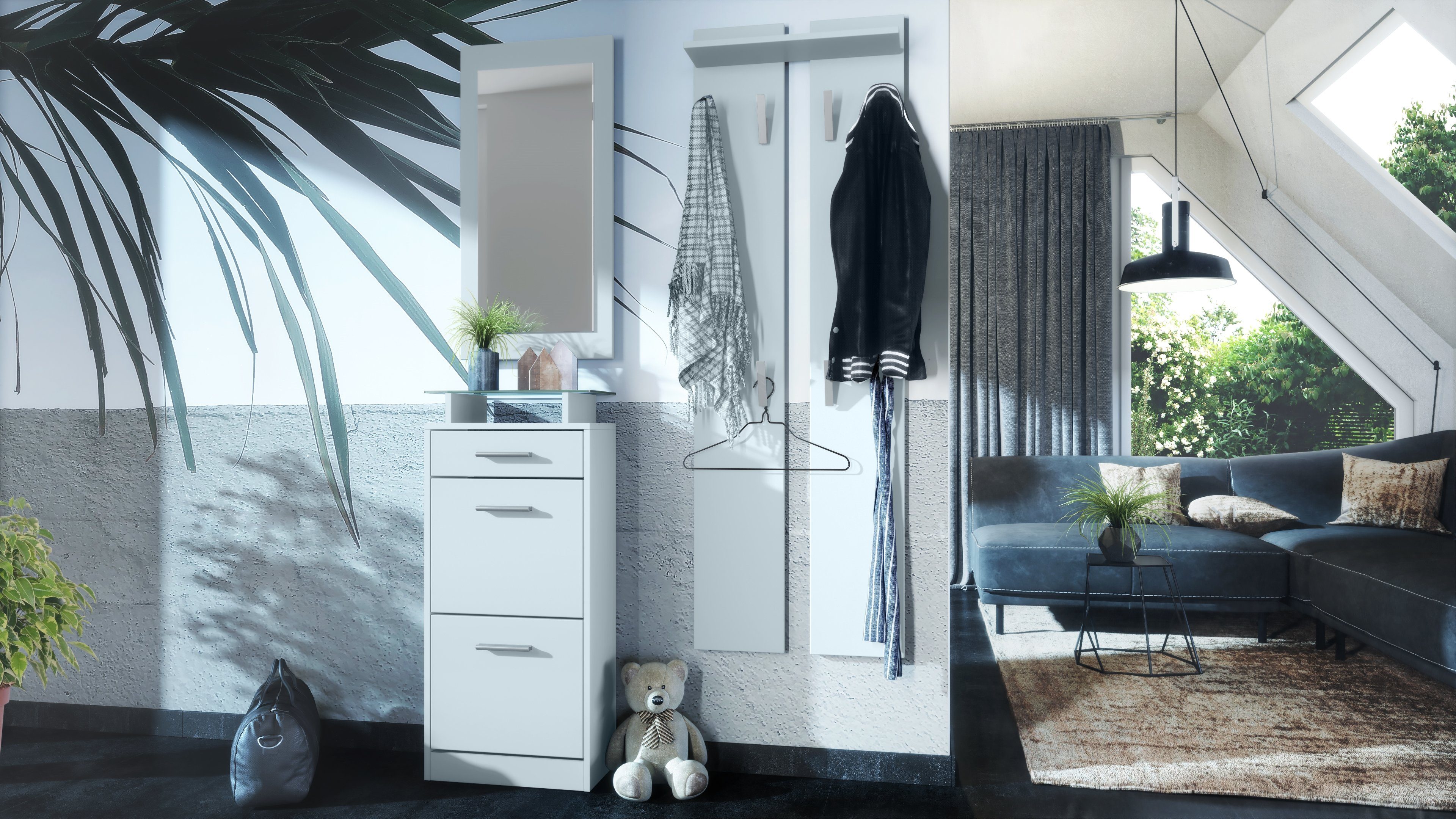 Vladon Garderoben-Set Loret V2, (Garderobe Set bestehend aus 1 Schuhschrank günstig online kaufen