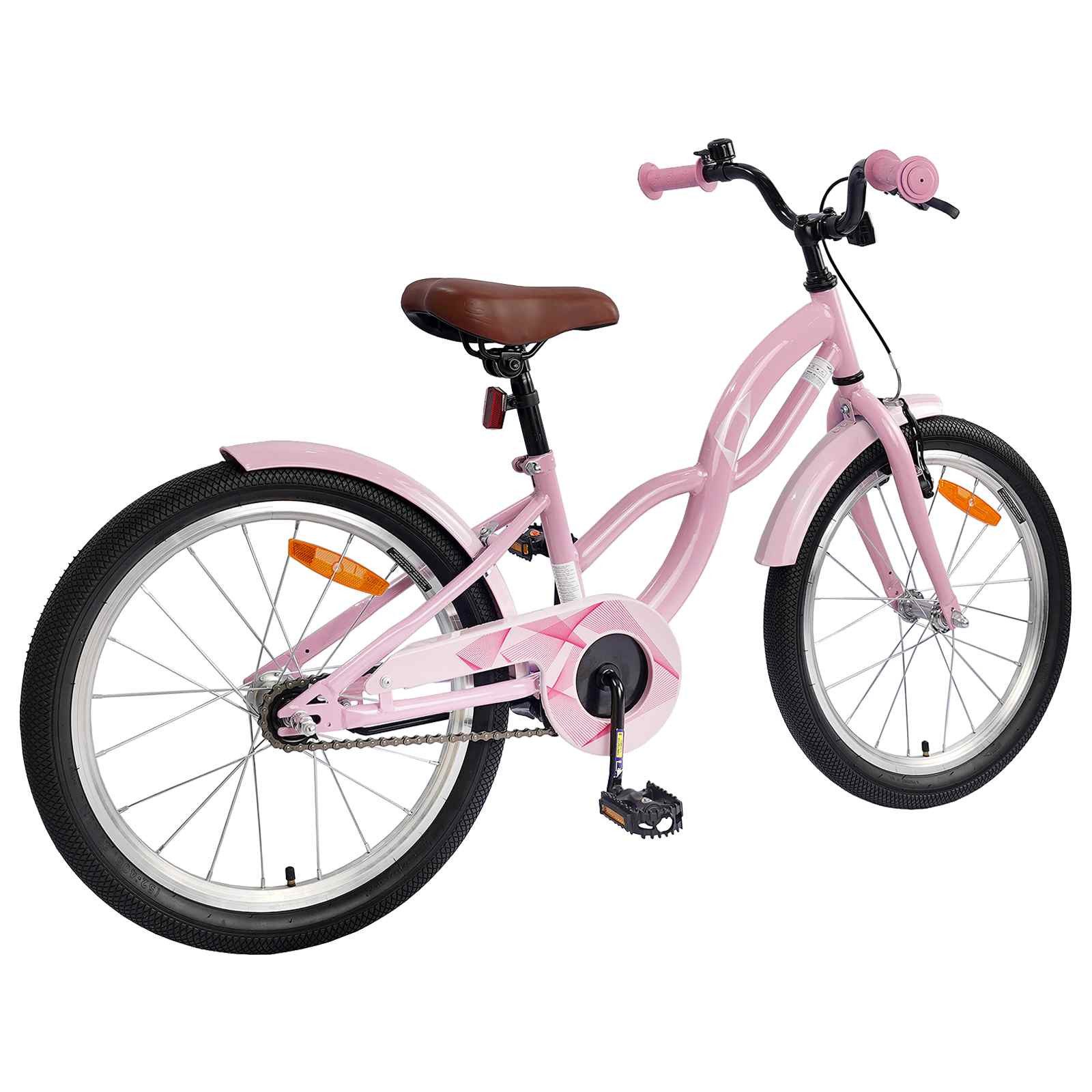 vidaXL Kinderfahrrad 137 x 54 x 79 cm Kinderfahrrad 20 Zoll für 6-11 Jahre alt Hellrosa