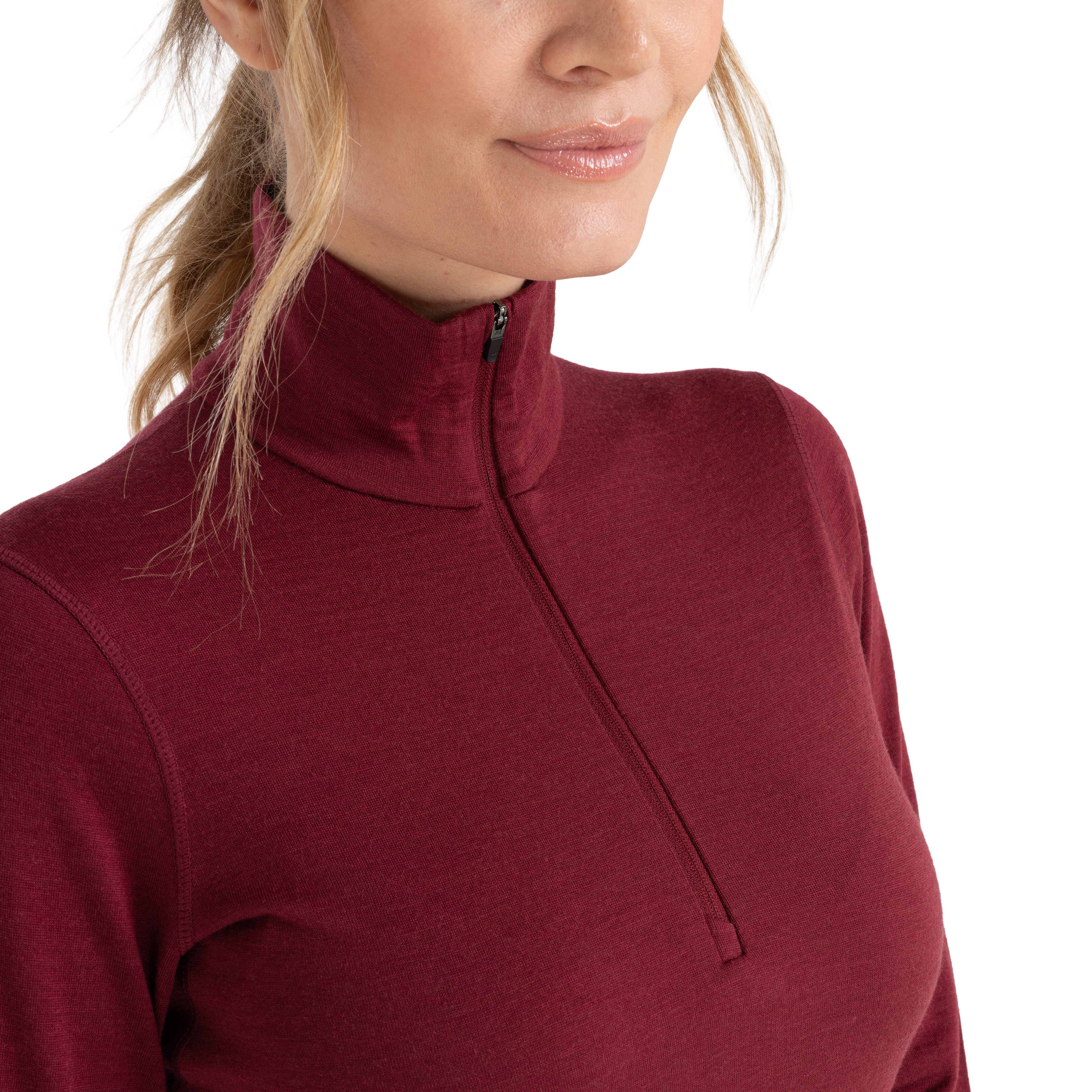 Alpenwert Funktionsshirt Damen Zip-Pullover aus 100% Merinowolle – atmungsaktiv (1 Pack) Antibakteriell, Anti-Schweiß-Geruch, Outdoor & Funktionsshirt