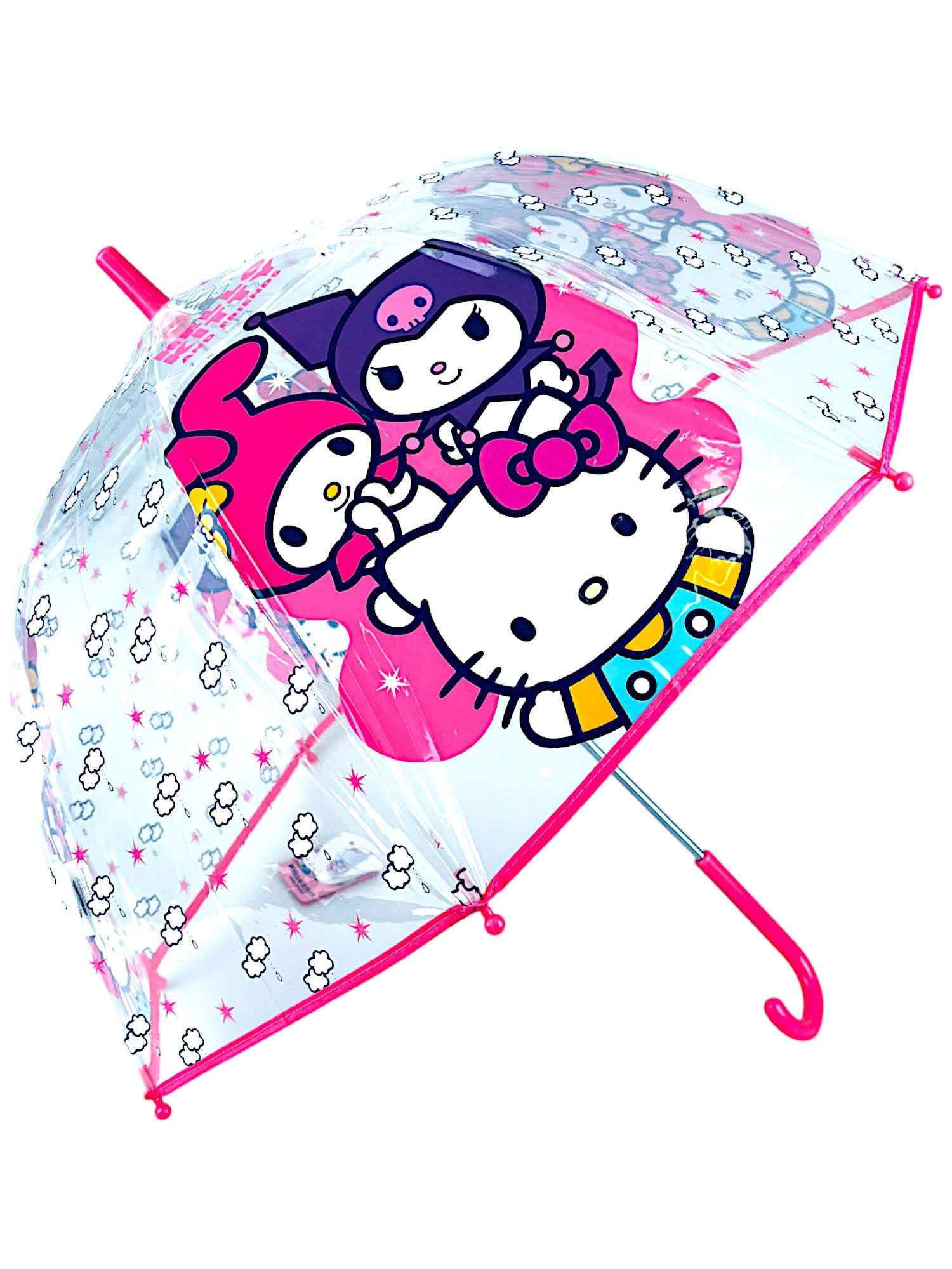 Hello Kitty Stockregenschirm Hello Kity & Friends, Mädchen Regenschirm Kuppelschirm Ø 70, L.: 68 cm