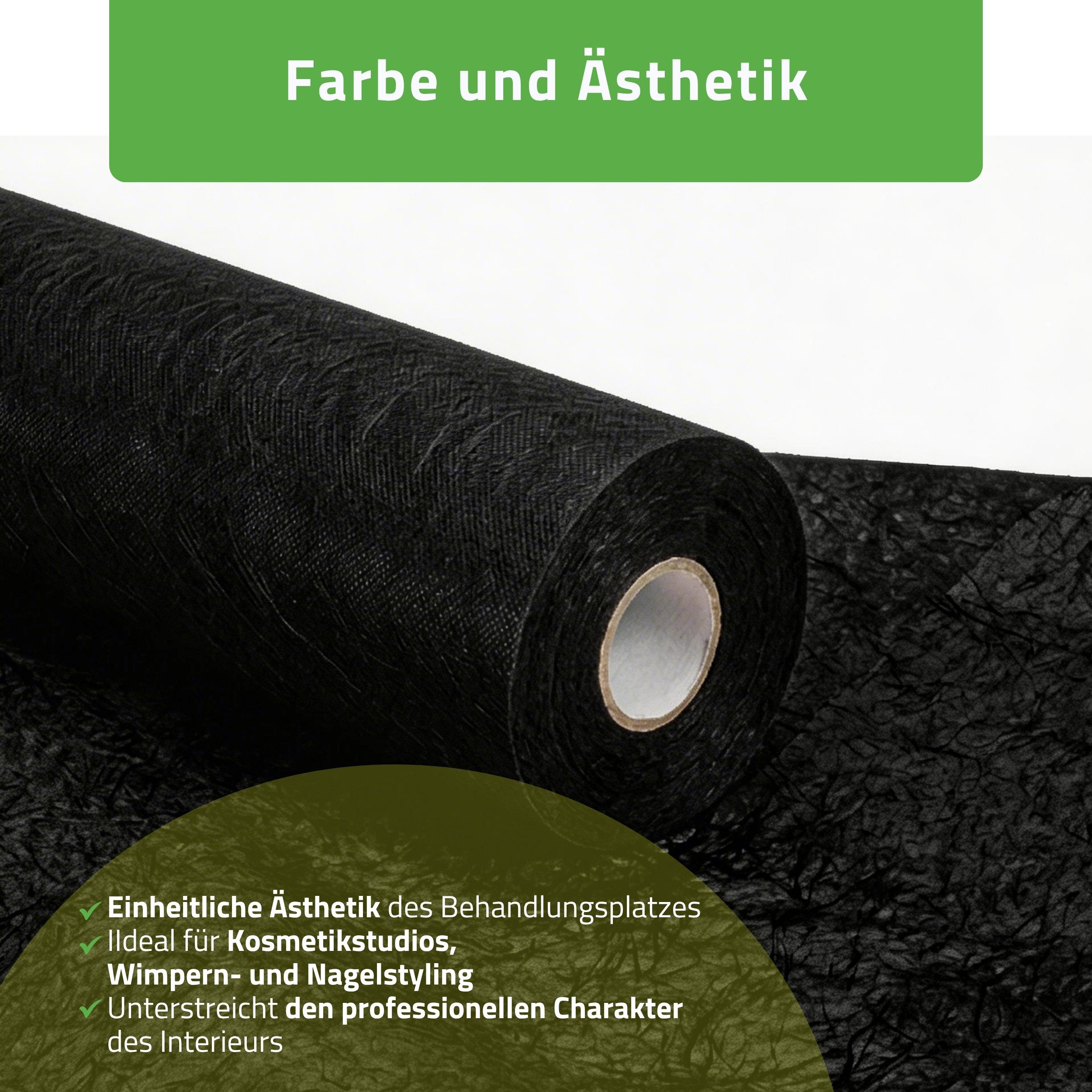 Habys Massageliege Vliesstoff-Unterlage auf Rolle, Liegenabdeckung, Einweg-Schutz,Schwarz