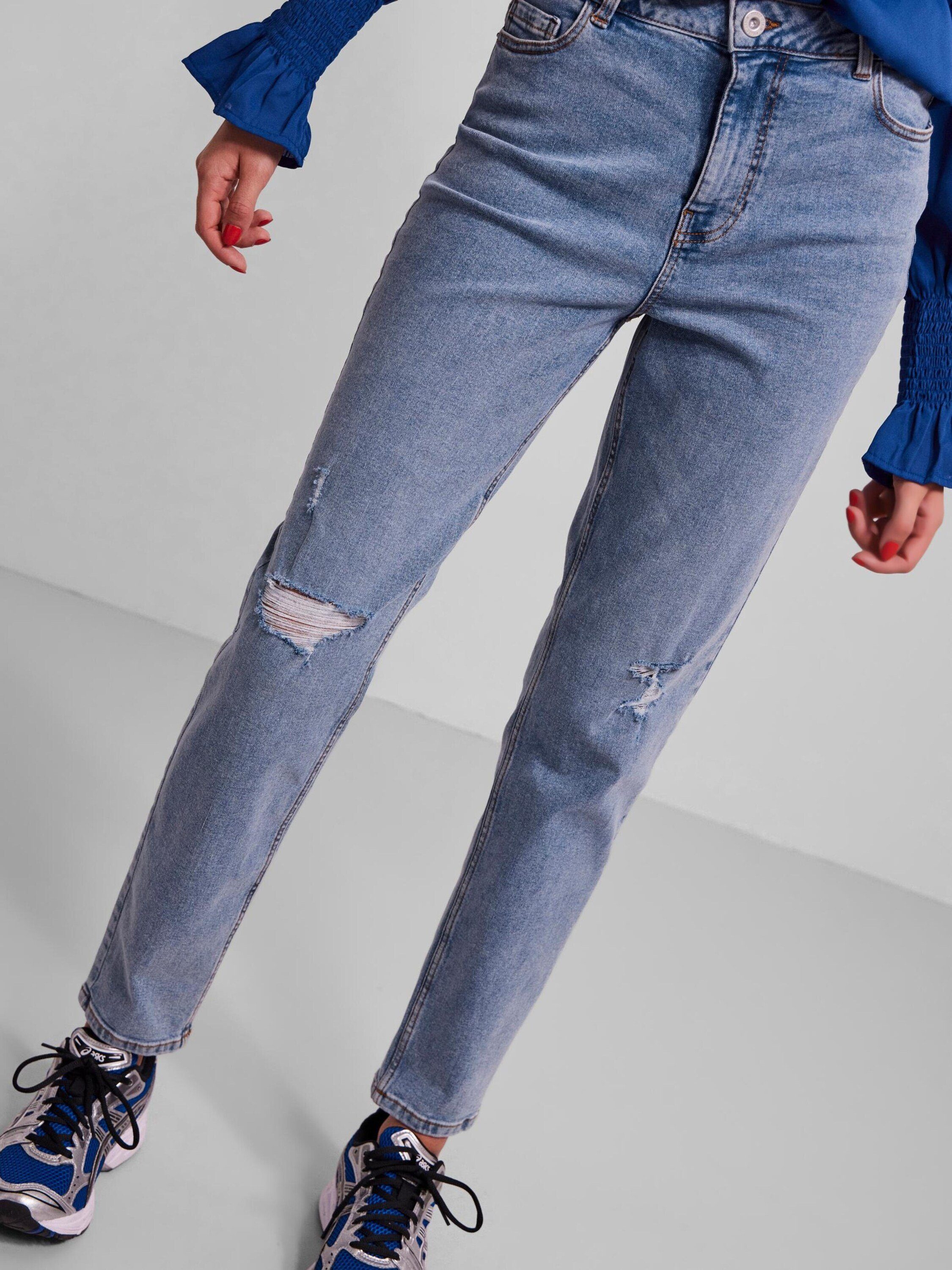Plain/ohne Details Weiteres 7/8-Jeans Kesia pieces Detail, (1-tlg) Cut-Outs,