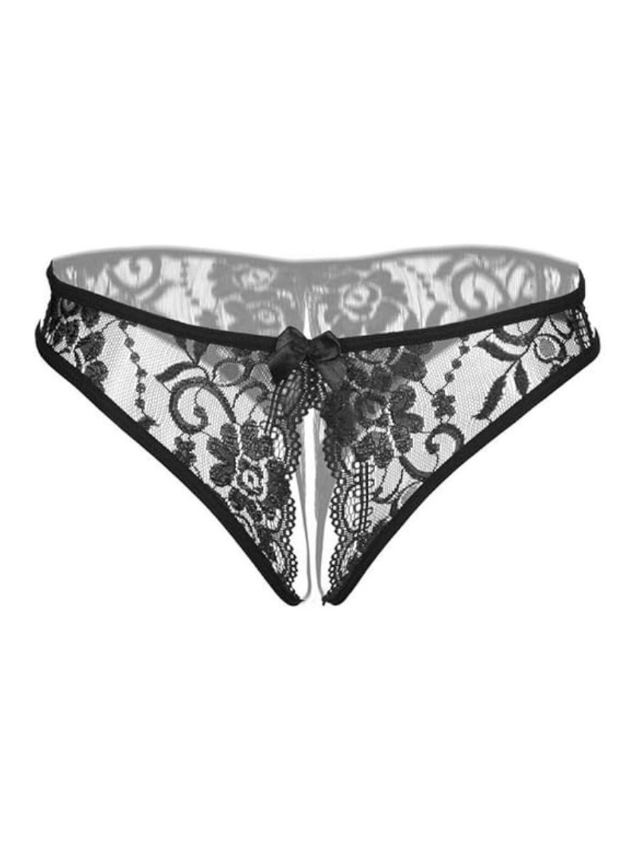 Slip-Ouvert Tanga mit offenem Schritt – Spitzen-String für Damen