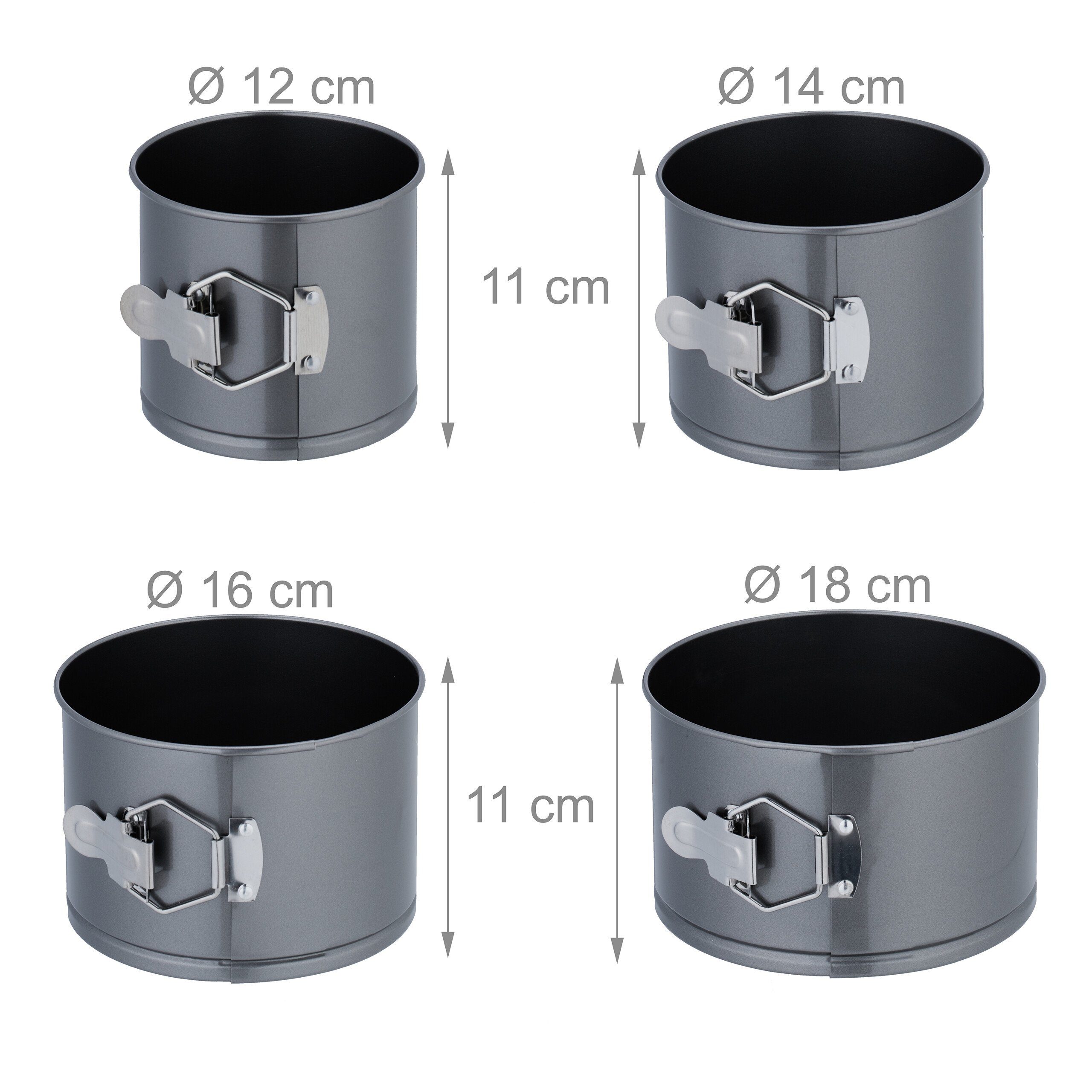 relaxdays Springform Set mit 4 Größe