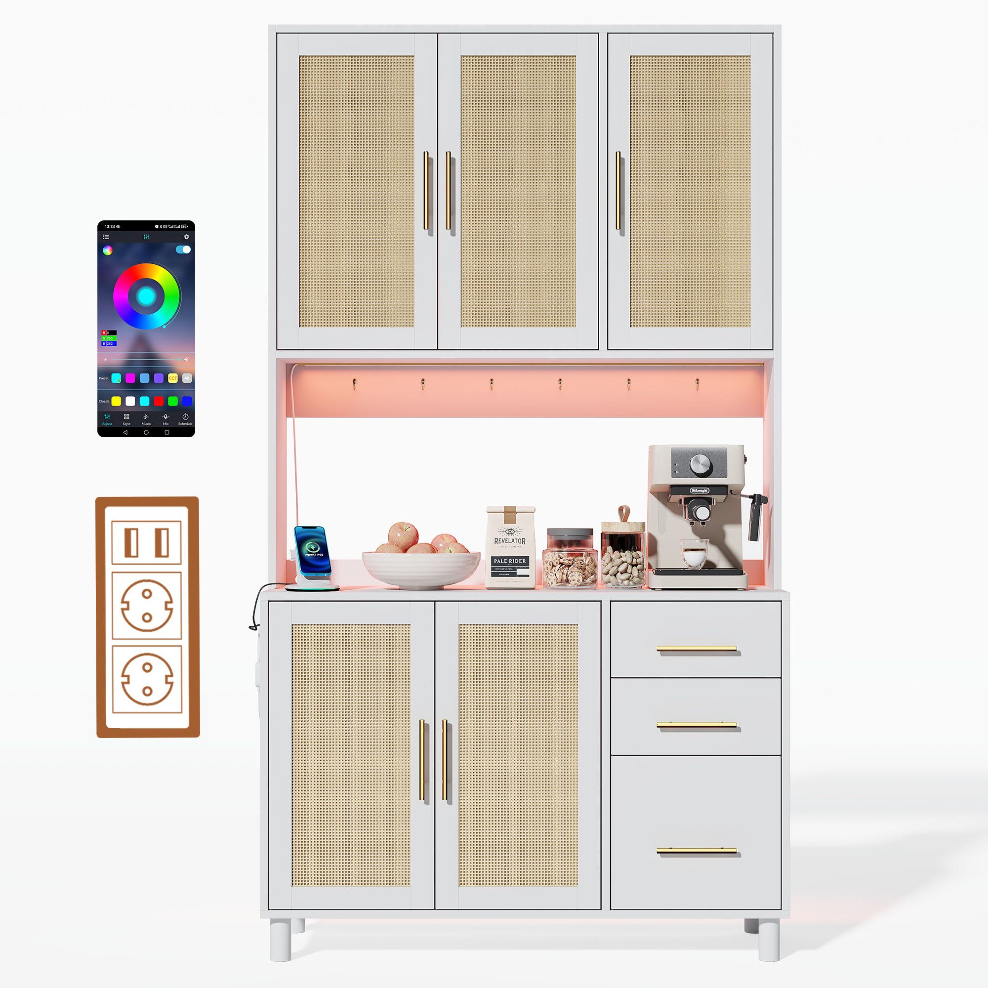 BlingBin Hochschrank Küchenanrichte (1-St., Küchen-Sideboard aus günstig online kaufen