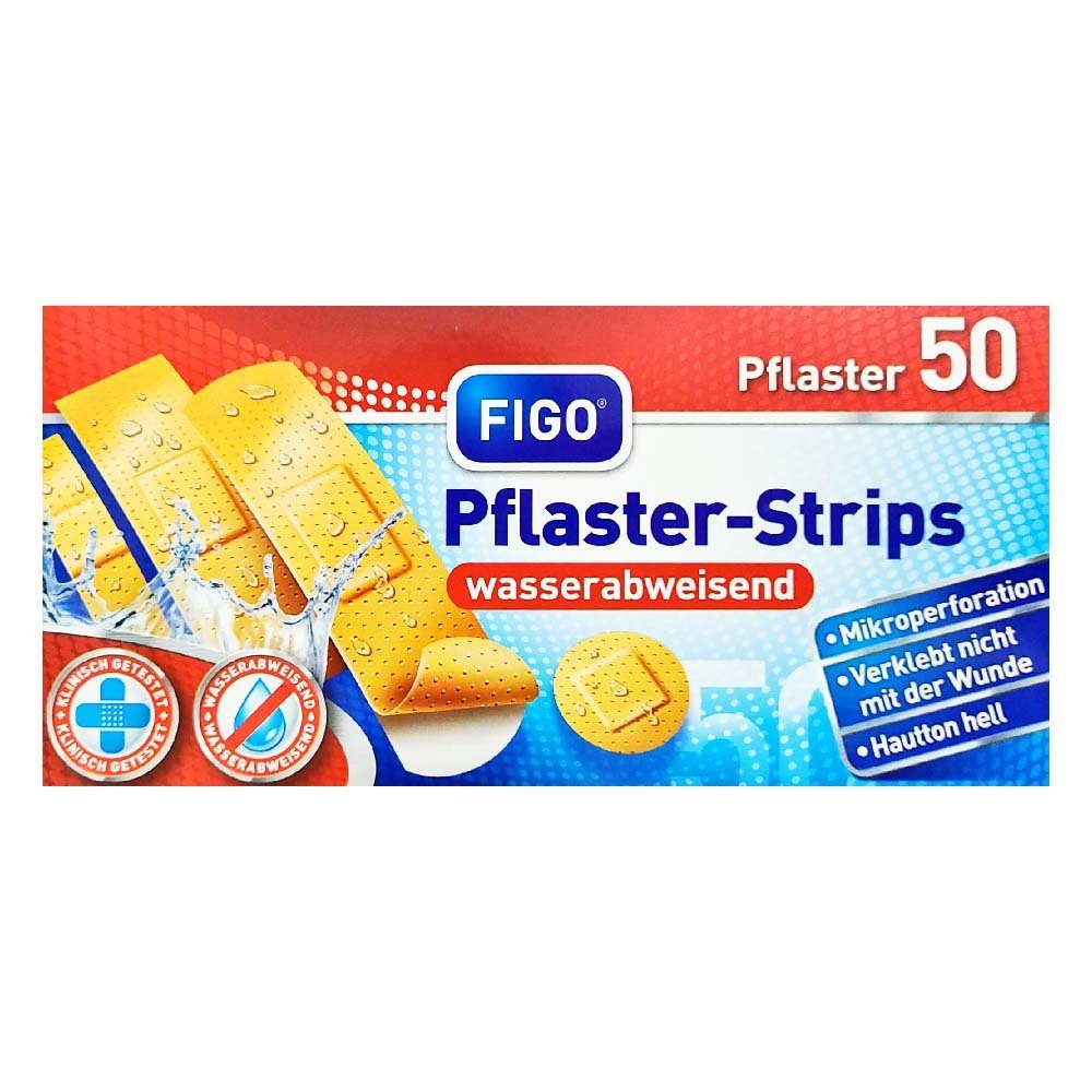 FIGO Wundpflaster FIGO wasserabweisende Pflaster-Strips 50er Pack