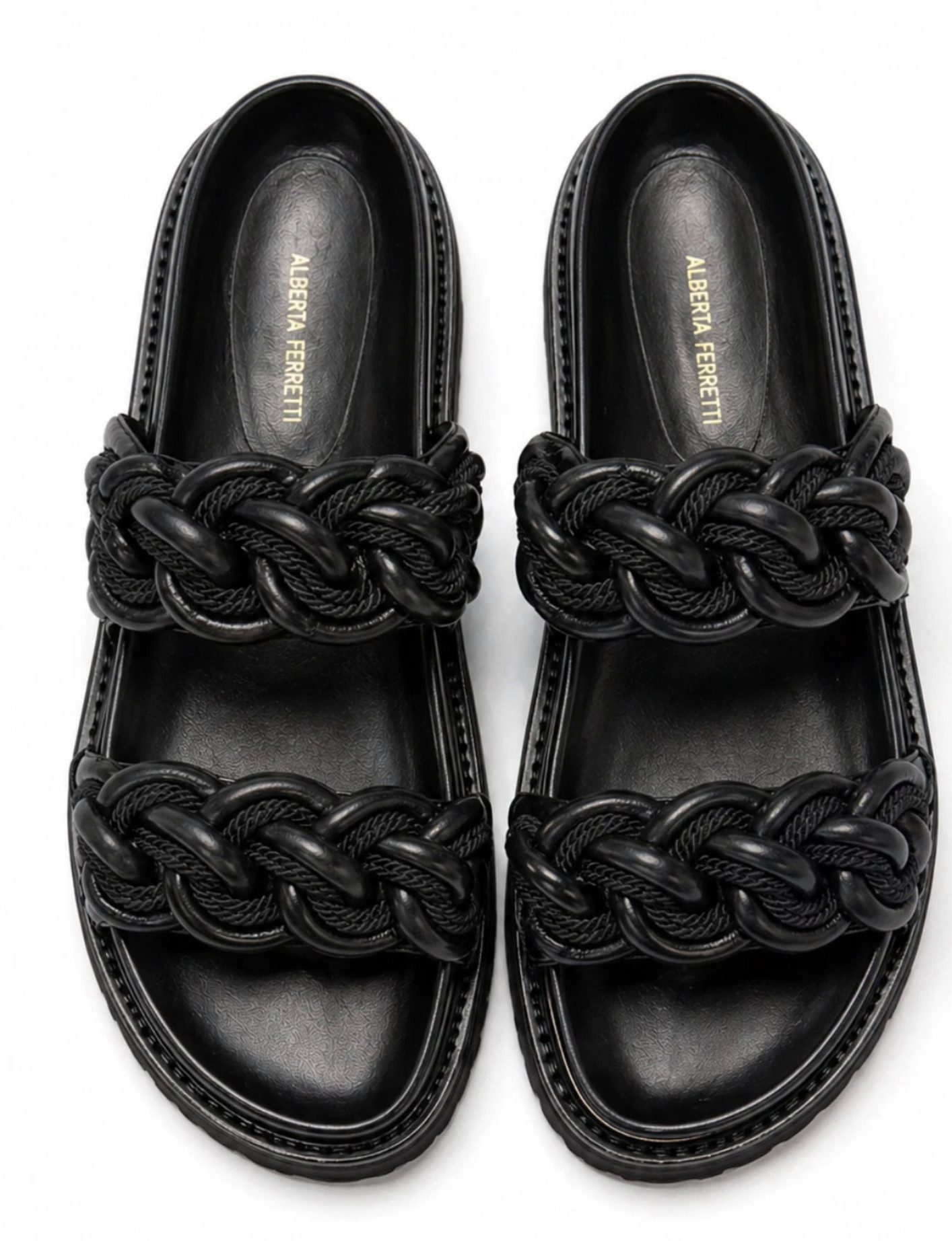ALBERTA FERRETTI Sandalen Schuhe Ergonomisch Geformtes Fußbett Pantolette Old Money Ästhetik mit ruhiger, luxuriöser Ausstrahlung