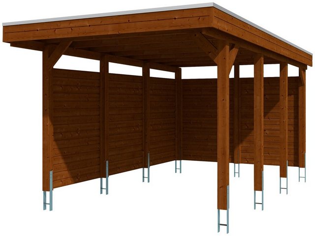Set: Einzelcarport »Friesland 1«, BxT: 314x555 cm, nussbaum Set: Einzelcarport »Friesland 1«, BxT: 314x555 cm, nussbaum