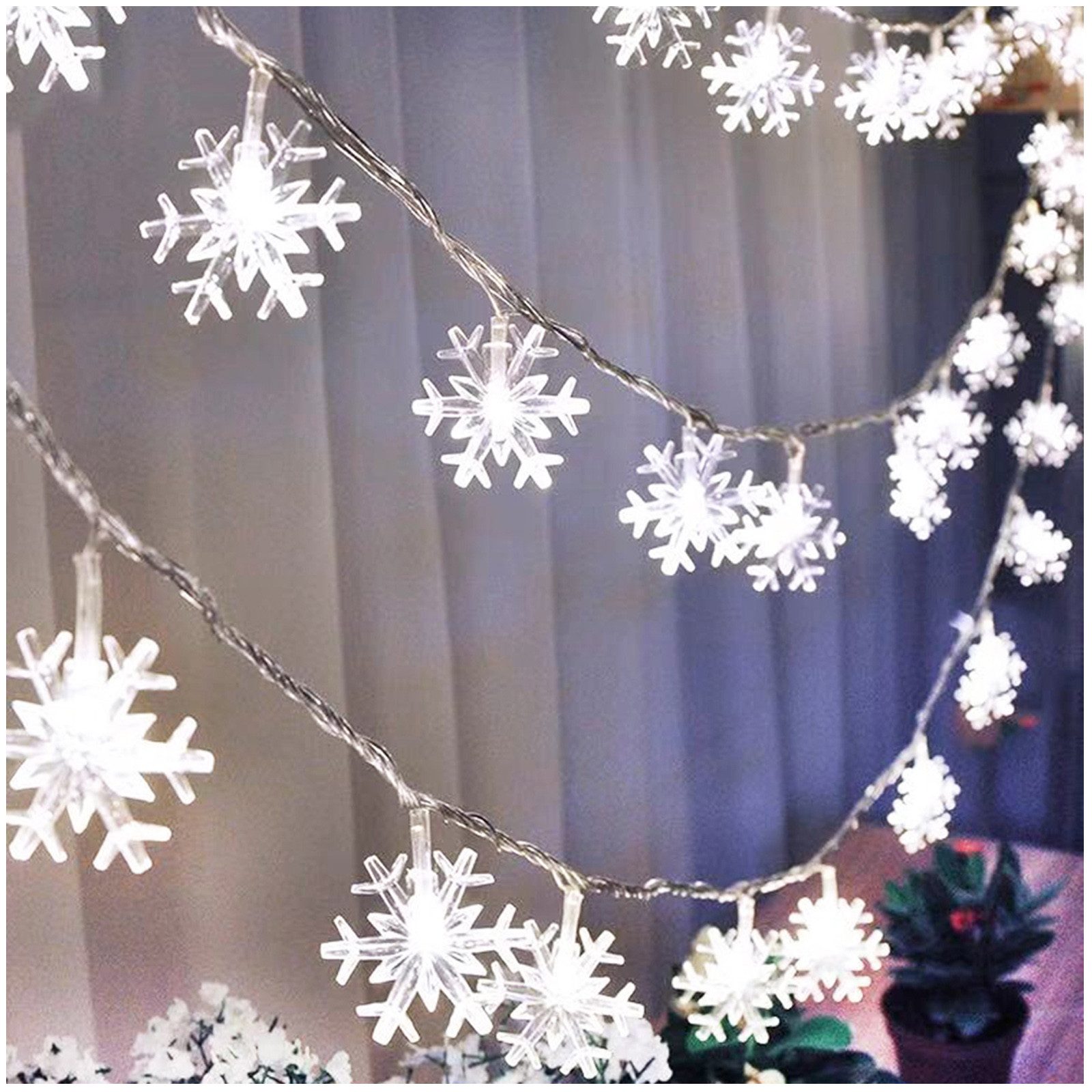 Qualra LED-Lichterkette 2/3 Stück LED Schneeflocke Lichterkette 20/40LEDs B günstig online kaufen