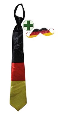Karneval-Klamotten Kostüm Krawatte Deutschland und Schnurrbart Fußball, Weltmeisterschaft WM EM Fan Artikel Fußball Party