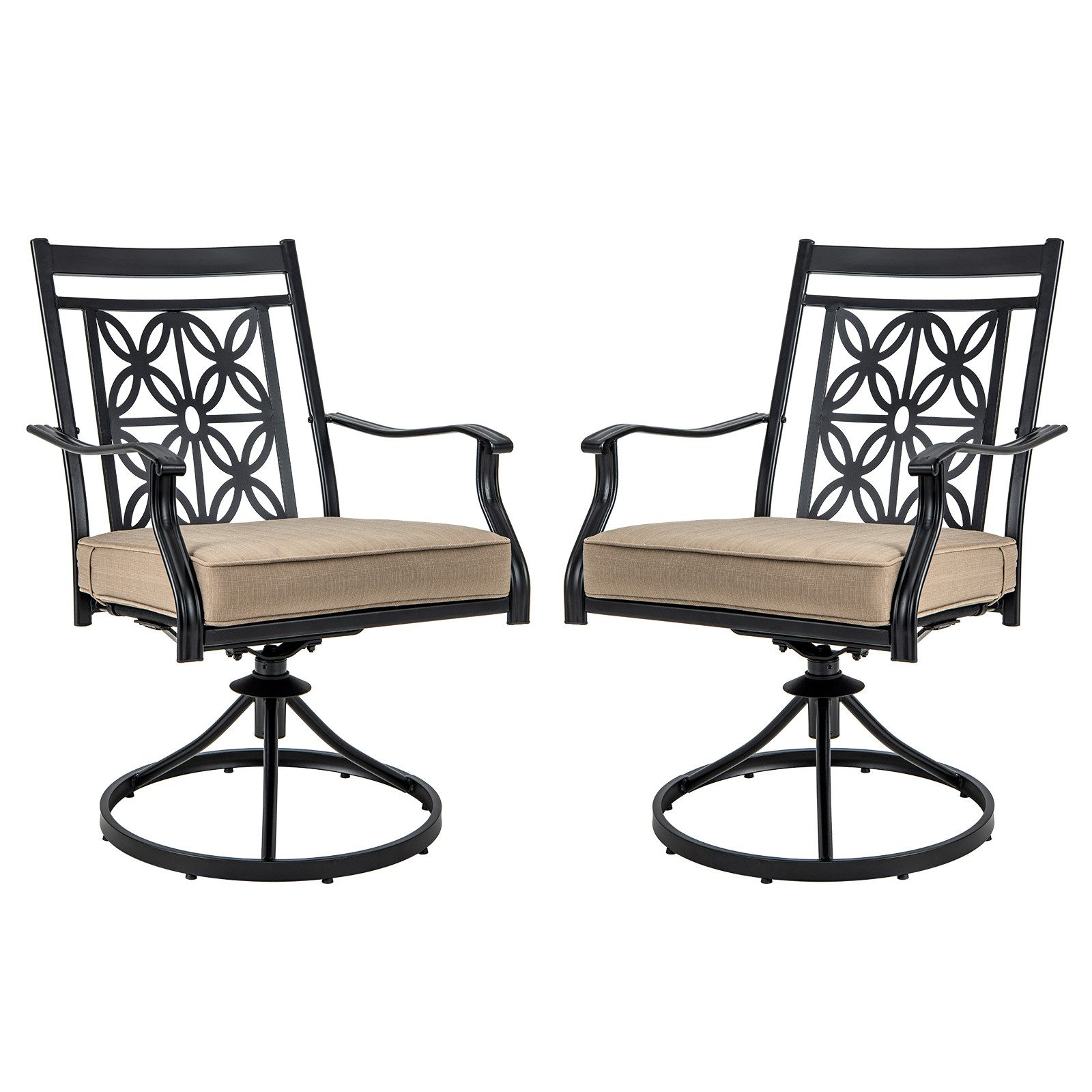 COSTWAY Gartenstuhl (2 St), Garten-Drehstühle, mit Kissen günstig online kaufen