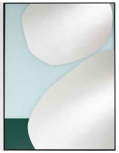 Casa Padrino Wandspiegel Designer Wandspiegel Hellblau / Grün 81 x H. 107 cm - Wohnzimmer Spiegel - Garderoben Spiegel - Luxus Qualität