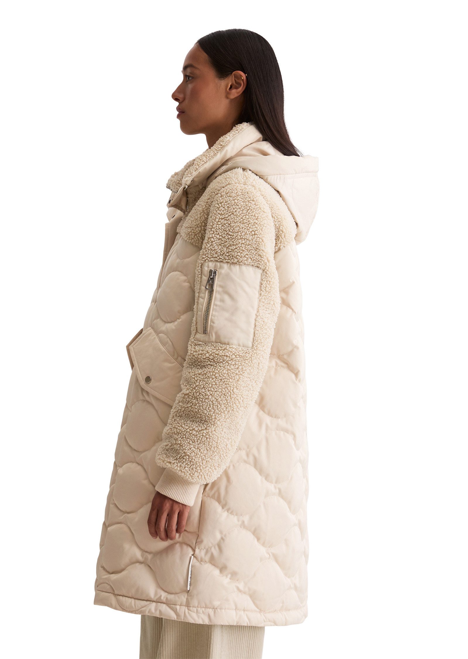 Marc O'Polo Daunenjacke mit lässigen Teddyplüsch-Details günstig online kaufen