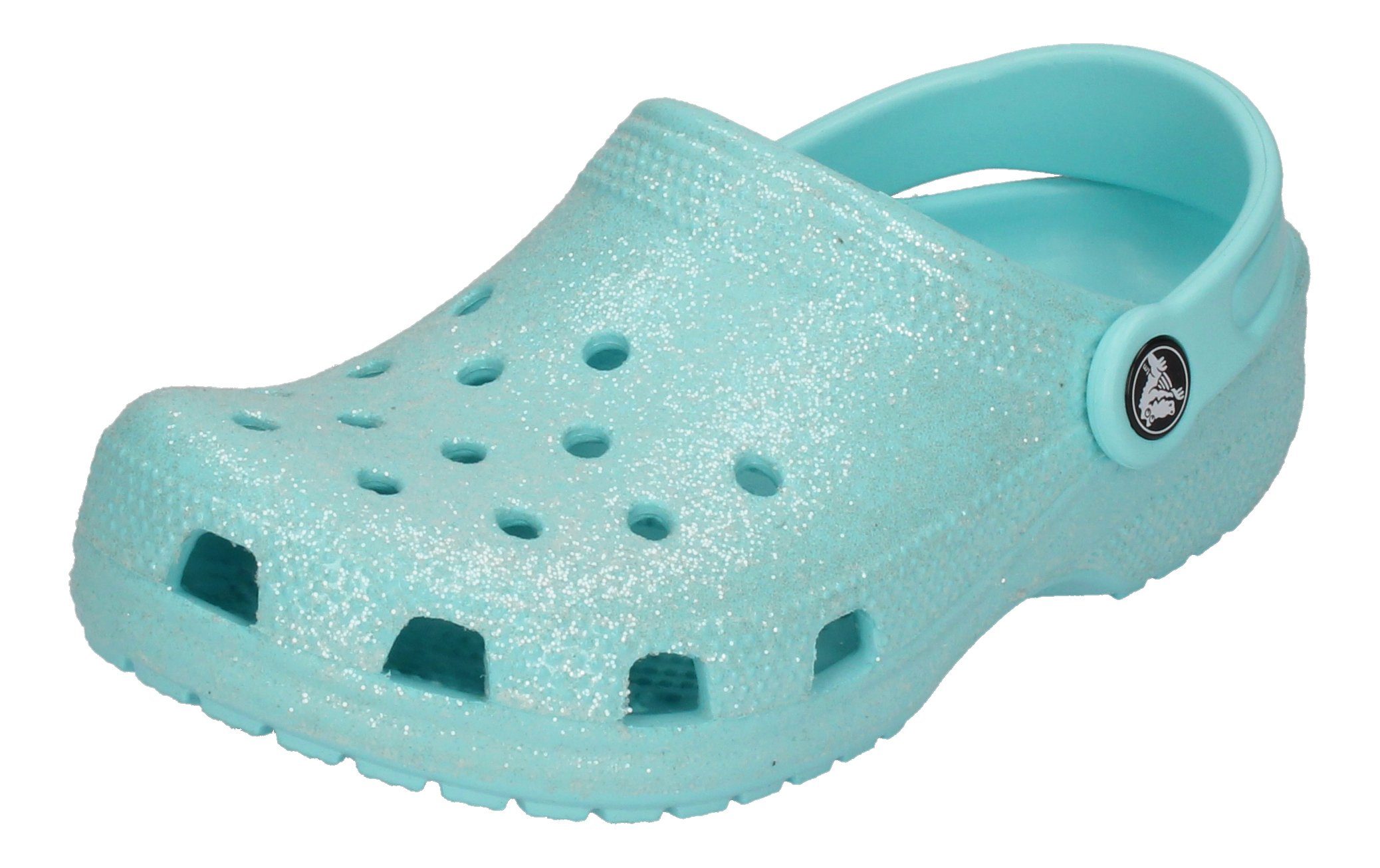 crocs blue glitter