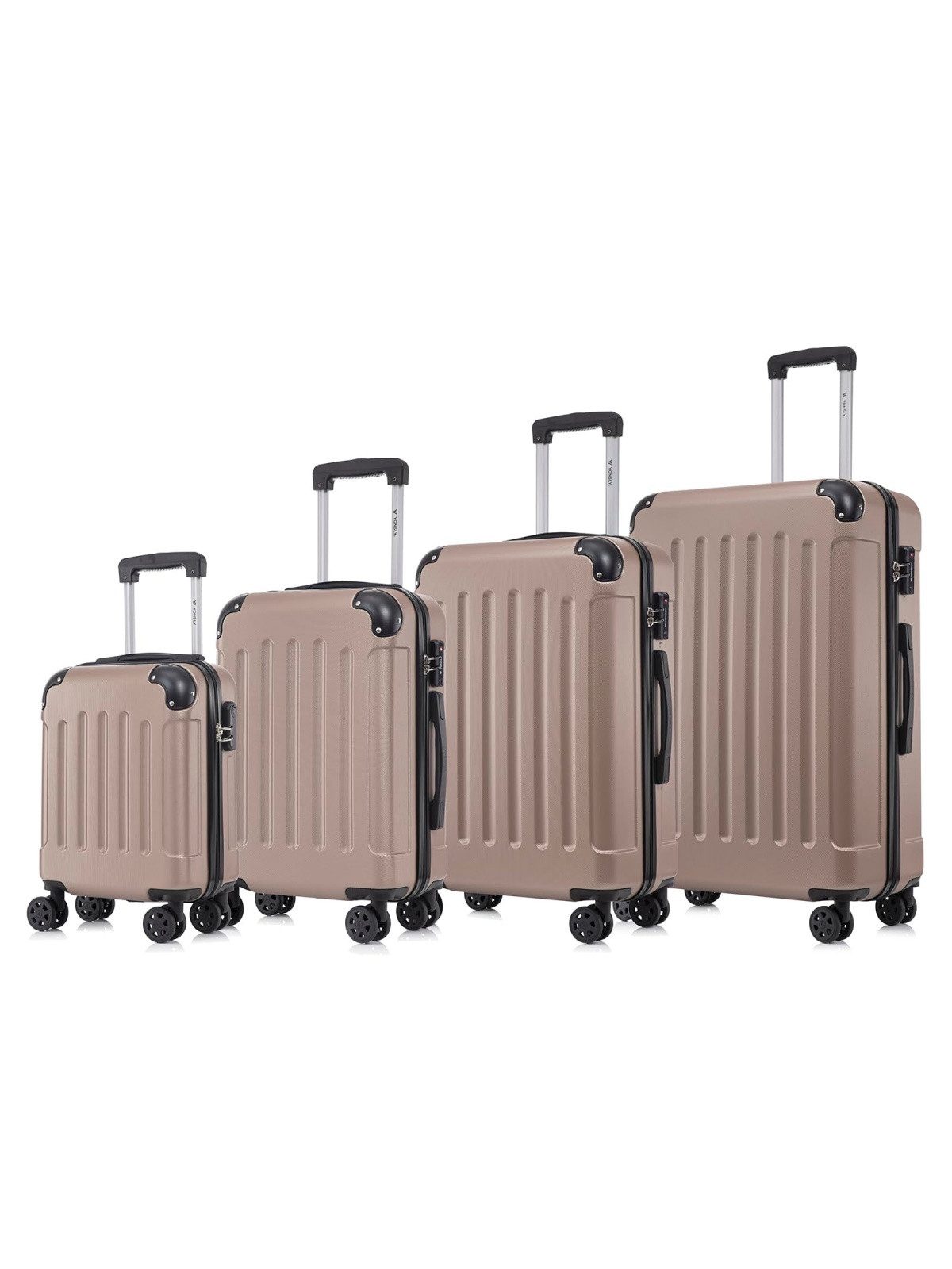 YONSLY Koffer Premium Reisekoffer Hartschalen-Koffer Trolley Kabinenkoffer S-M-L-XL, 4 Rollen, 360°-Doppelrollen, TSA-/Zahlenschloss, YKK-/Standardreißverschluss