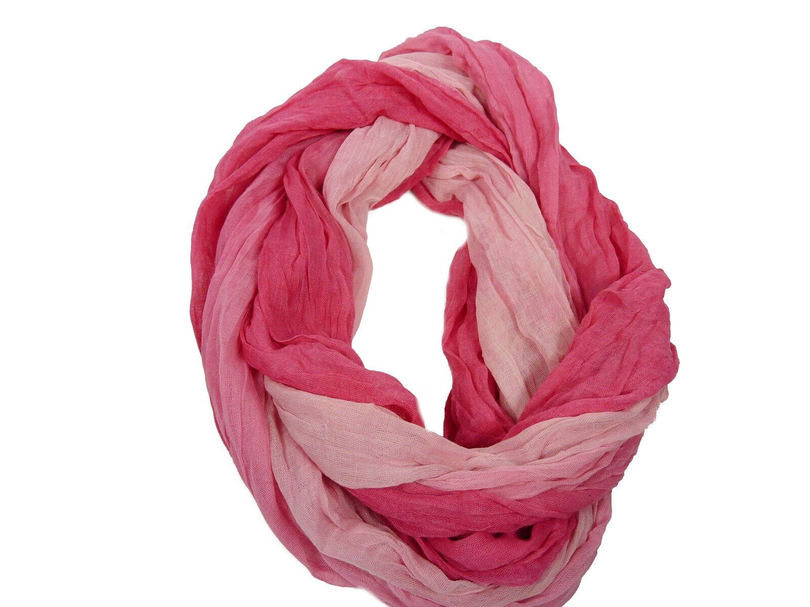 Damen pink Schal Batik, einfarbig Loop Taschen4life Schlauchschal 003, Loop uni,