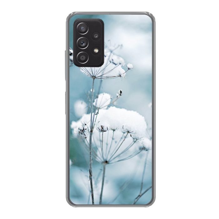 MuchoWow Handyhülle Schnee - Blumen - Winter - Zweige Handyhülle Telefonhülle Samsung Galaxy A33