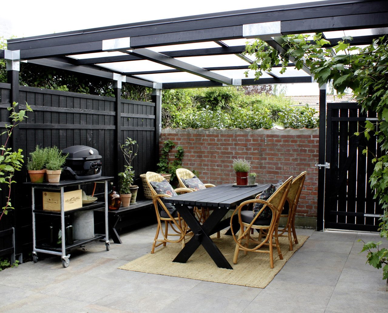 PLUS Gartenzaun Plus Zaunelement Rustik 180 x 158 cm schwarz