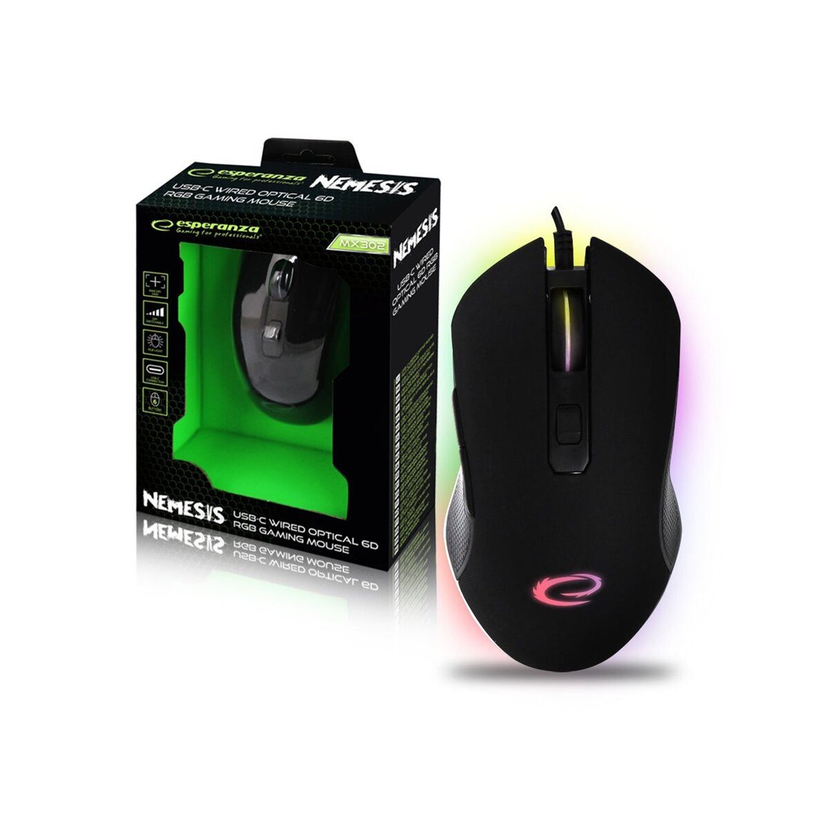 Esperanza Esperanza EGM302 Nemesis RGB Gaming Maus Maus