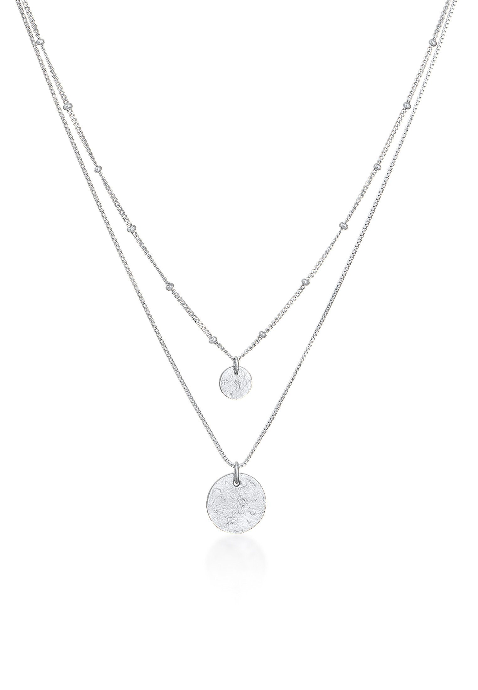 Elli Ketten-Set Basic Layer Kugelkette Plättchen 925 Silber, Plättchen günstig online kaufen