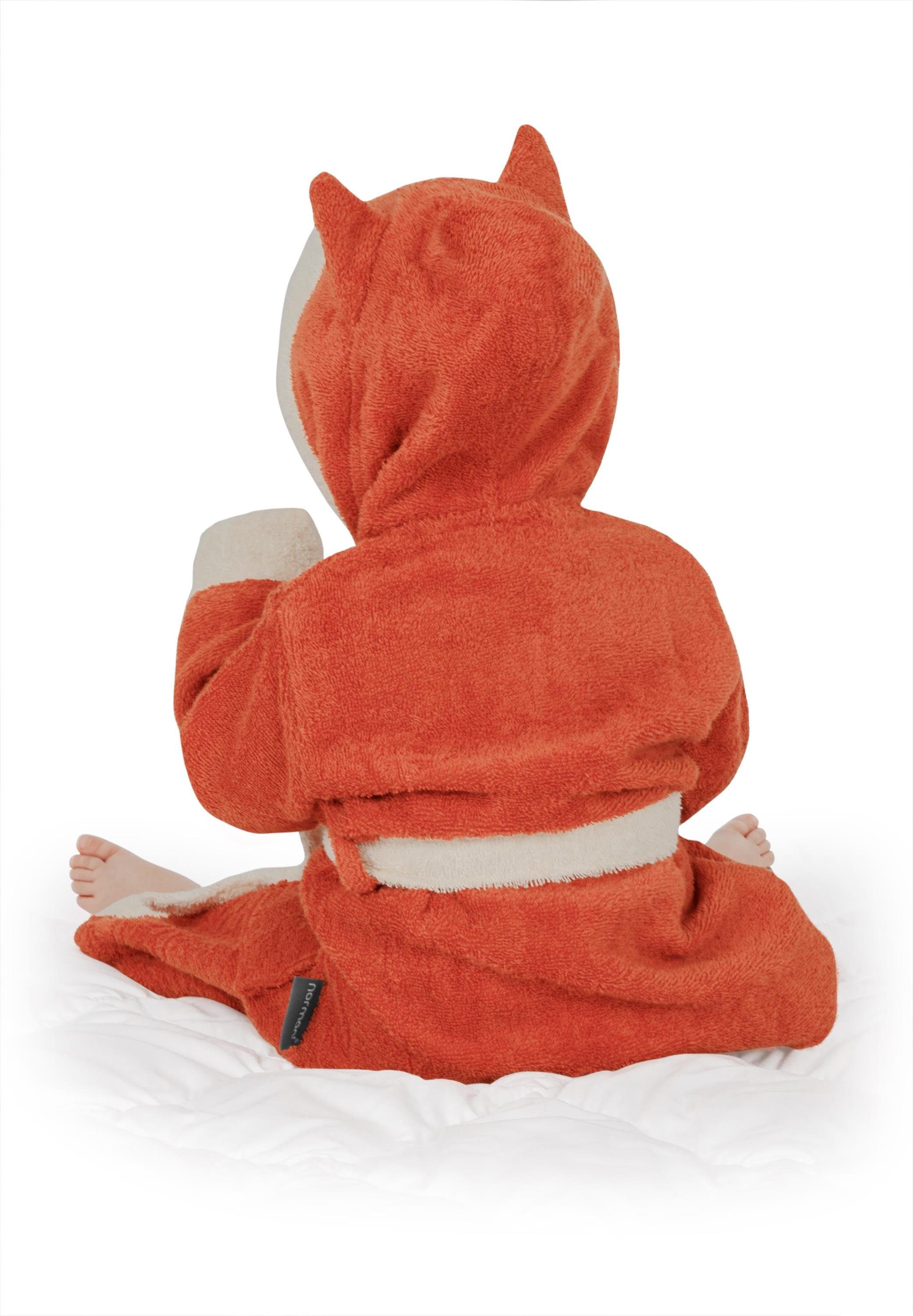 normani Kinderbademantel Kinder Bademantel aus Bio-Baumwolle Malia, Bio-Baumwolle, Kapuze, Bindegürtel, Kinder Bademantel aus weichem und schadtsofffreiem Mater – Bild 4 von 5