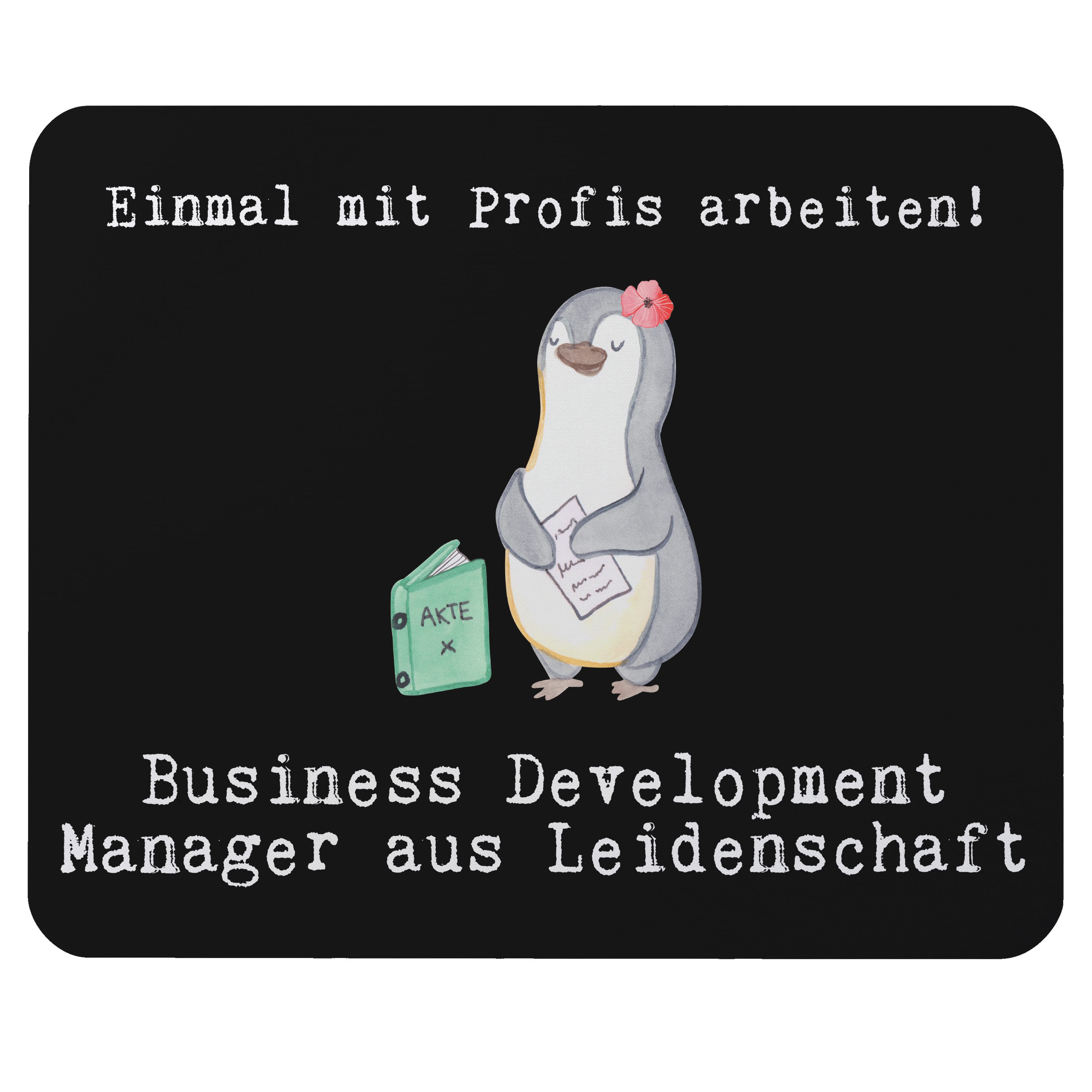 Mr. & Mrs. Panda Mauspad Business Development Manager Leidenschaft - Schwarz - Geschenk, Firma (1-St), Ergonomisch geformt