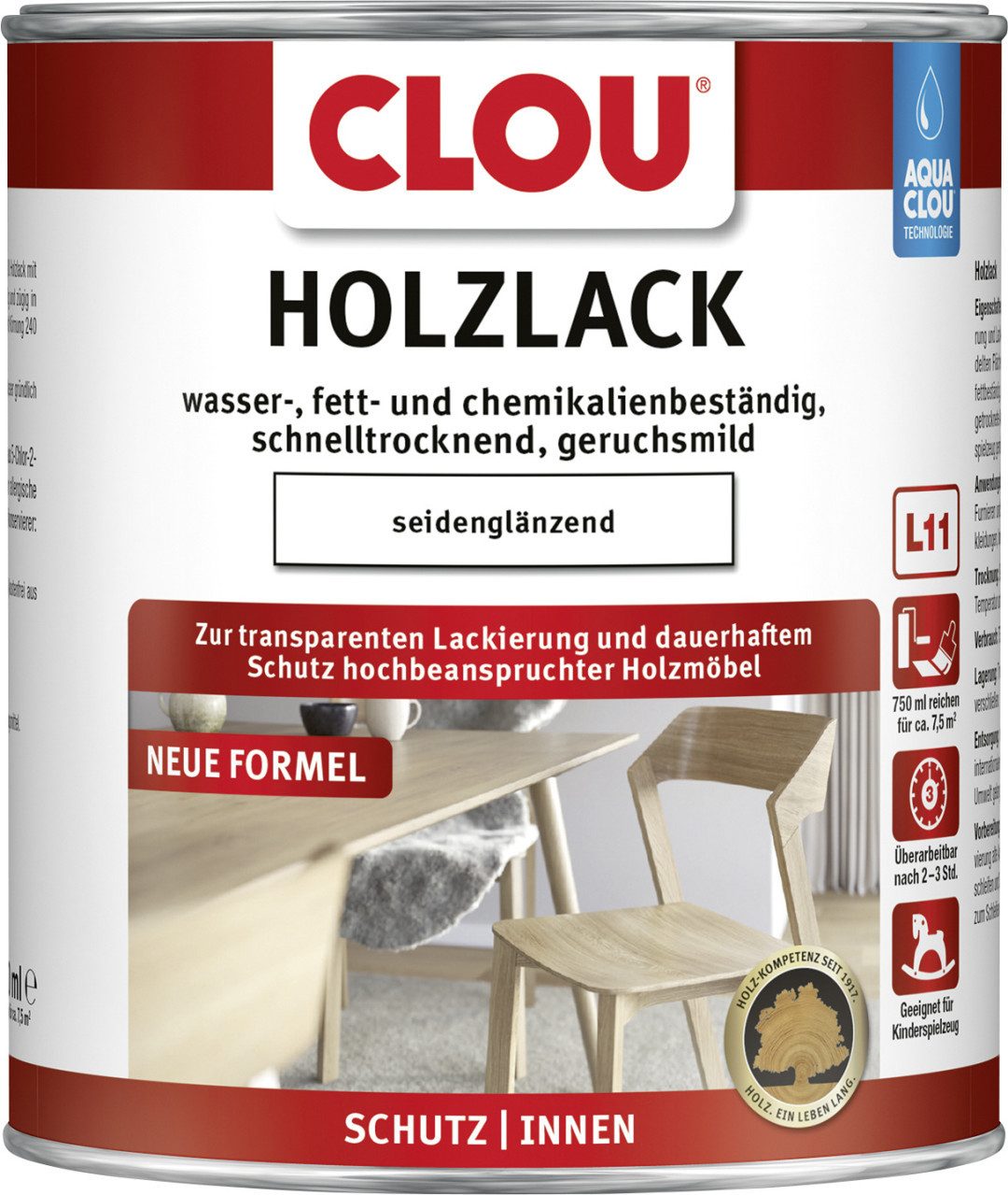 Aqua Clou Holzlack Aqua Clou Holzlack 750 ml seidenglänzend