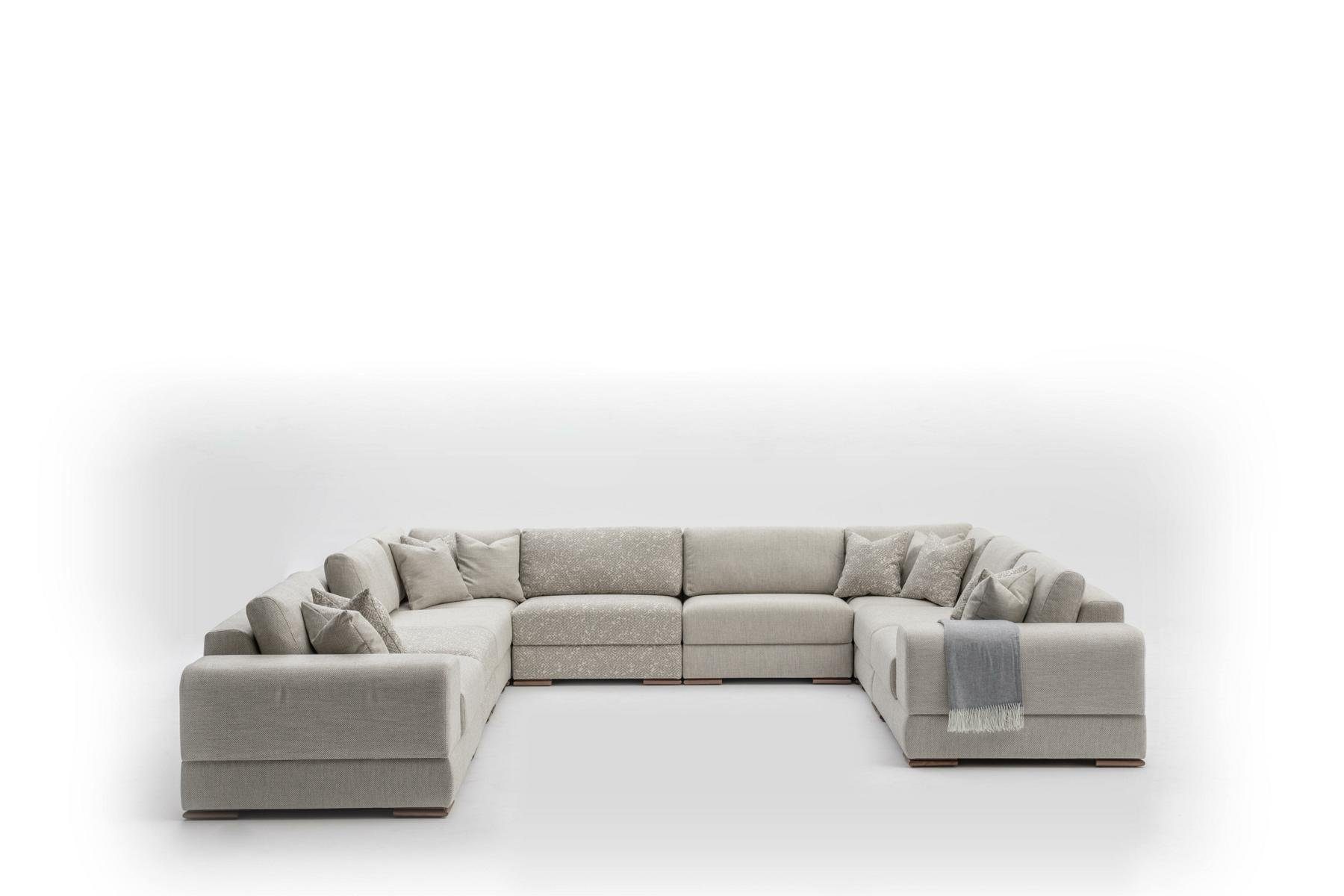JVmoebel Ecksofa Luxus Ecksofa U-Form Sofa Design Möbel Wohnlandschaft, Made in Europe