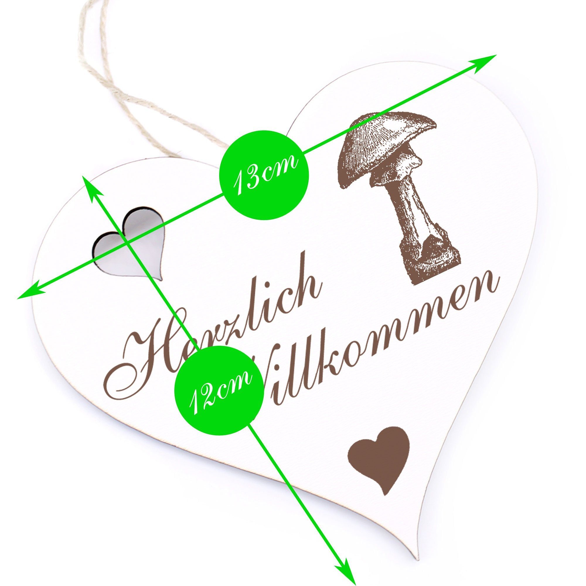 Dekolando Hängedekoration - Pilz Willkommen Herzlich - 13x12cm