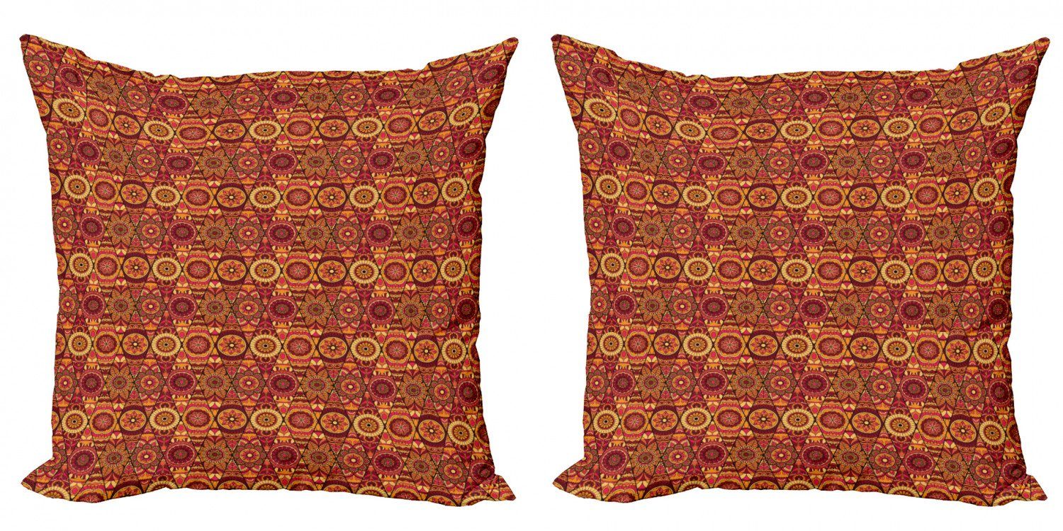 Kissenbezüge Modern Accent Doppelseitiger Digitaldruck, Abakuhaus (2 Stück), Mandala Floral Boho Geometric | Kissenbezüge