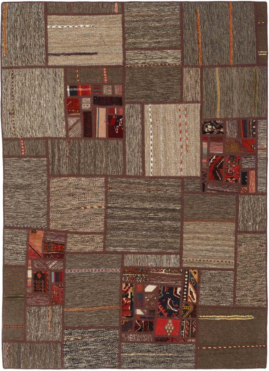 Trading, Orientteppich Perserteppich, rechteckig, 4 / Nain 141x201 Patchwork Handgewebter Kelim Orientteppich mm Höhe: