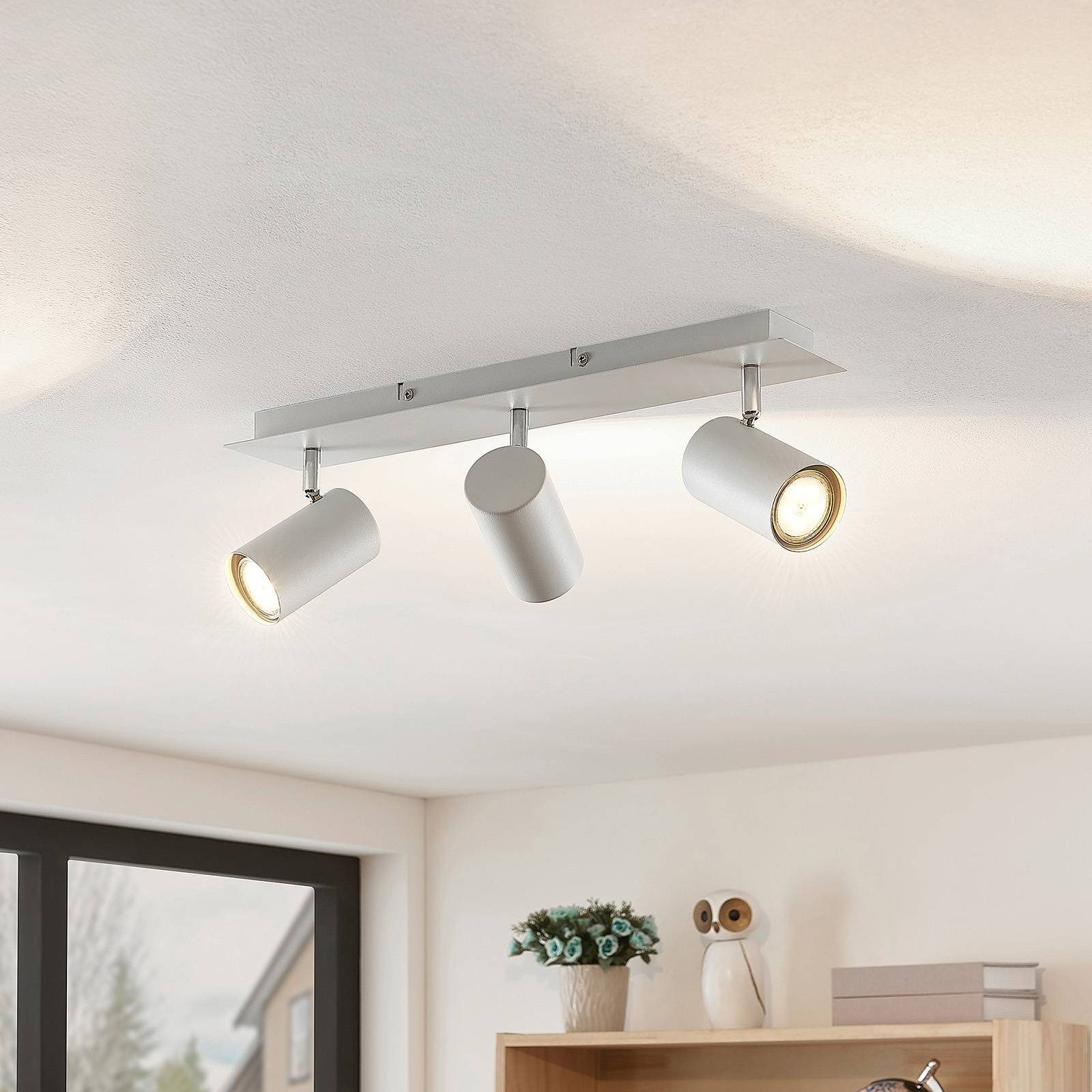 Lindby Deckenstrahler Joffrey, Metall, Weiß IP20, 3 x 10 W LED