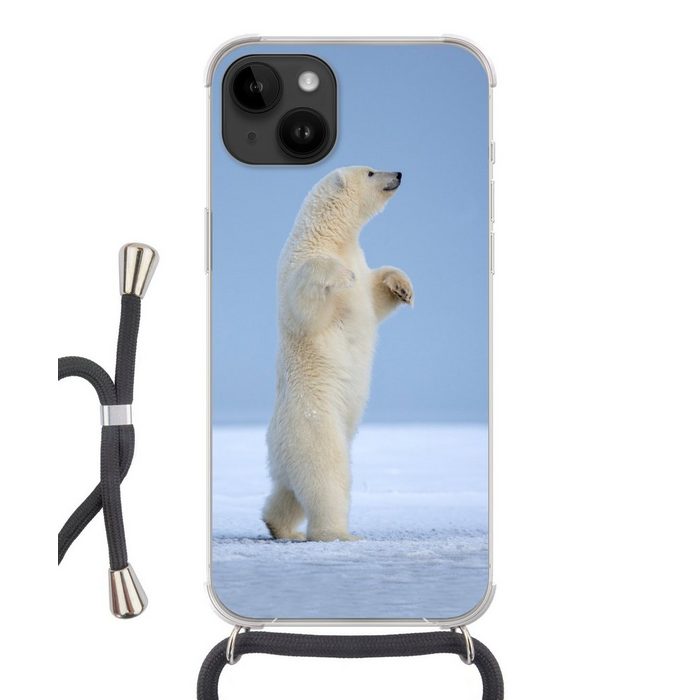 MuchoWow Handyhülle Eisbär - Lustig - Schnee - Kinder - Jungen - Mädchen - Kind Handyhülle Telefonhülle Apple iPhone 14