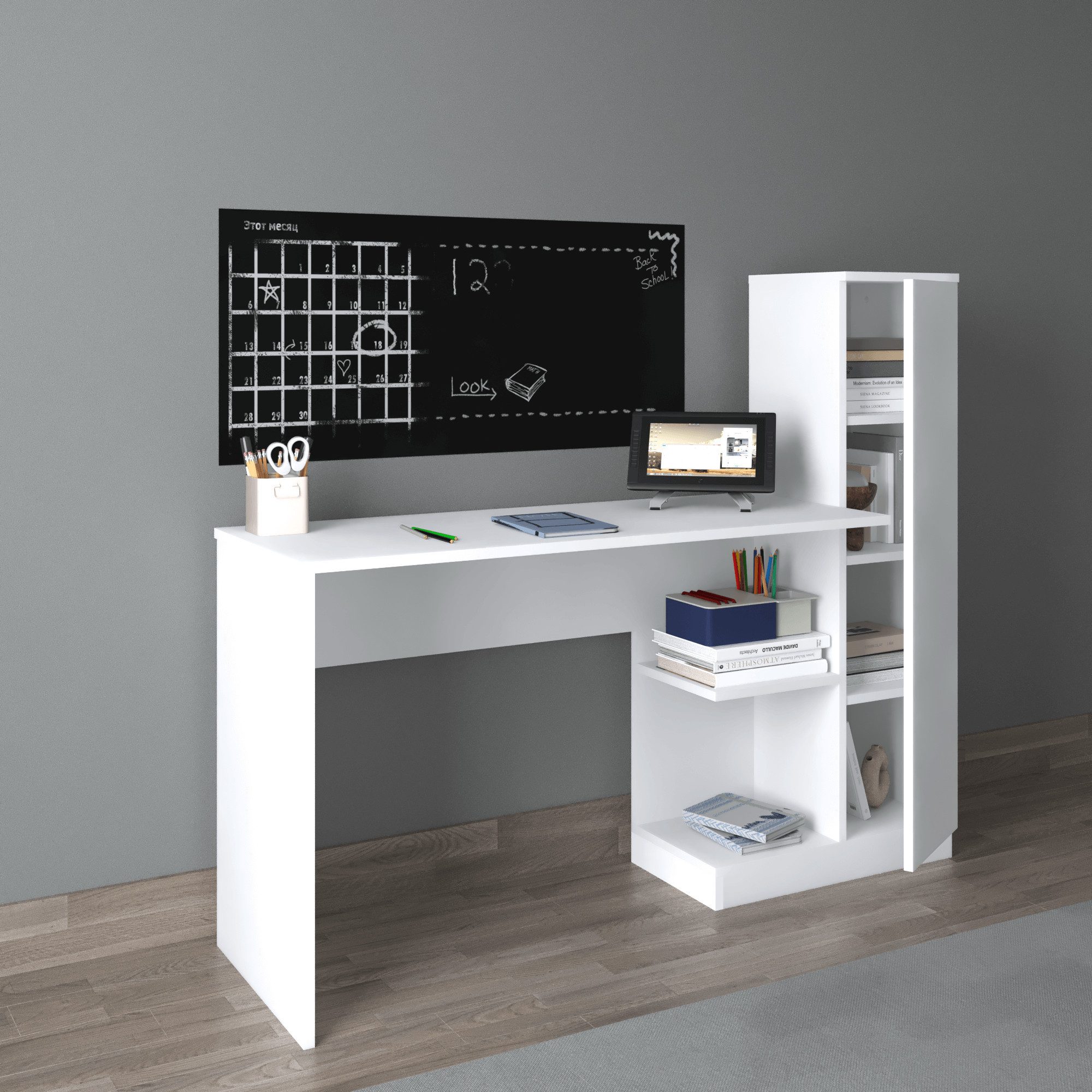BDR Smart Home Art Schreibtisch Matilda Schreibtisch Weiß Elegant & Funktional für Büro & Zuhause