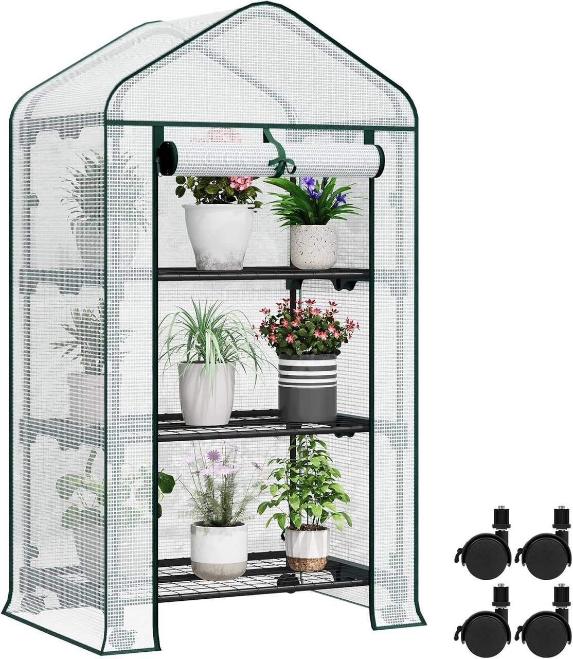 Woltu Tomatengewächshaus, BxTxH: 70 x 50 x 130,00 cm, Gewächshaus mit Rolle günstig online kaufen