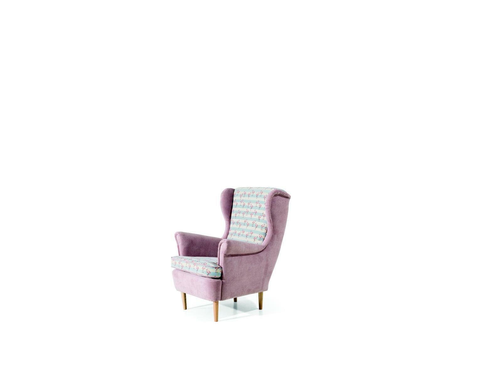 JVmoebel Ohrensessel, Lounge Couch 1 Polster Stoff Sofa Stuhl Sessel Design Sitzer Fernseh Club Relax
