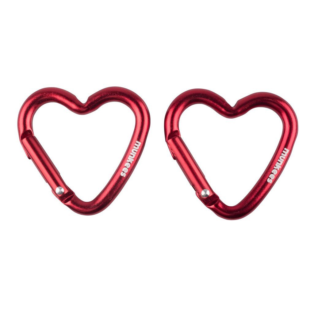 Munkees Karabiner Mini Herz-Clip 2er-Set, rot, (Set, 2 St), kompakt, leicht, Herzform