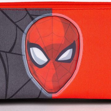 Spiderman Federtasche Spiderman Dreifaches Mehrzweck-Etui Rot 22,5 x 2 x 11,5 cm Schwarz