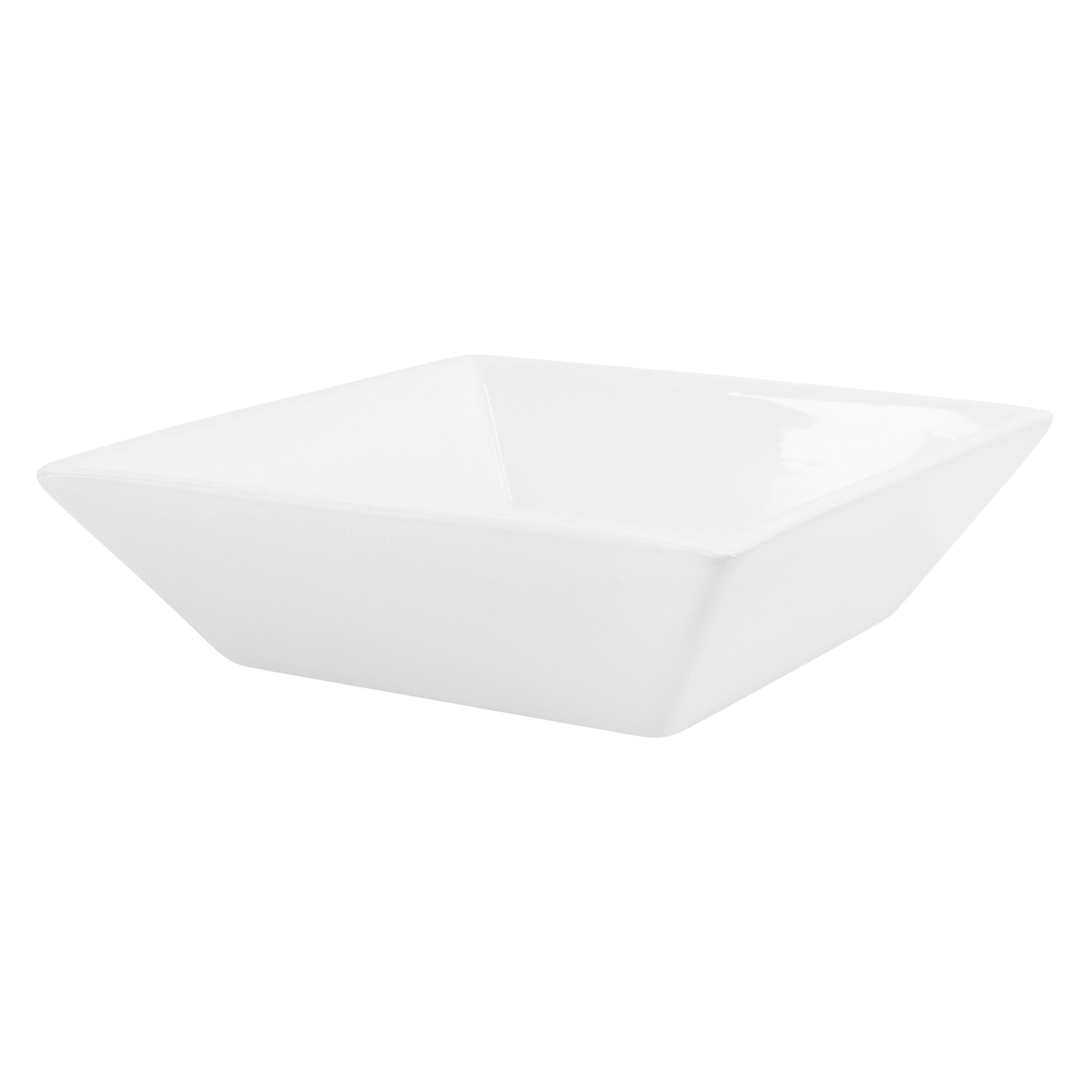 LuxeBath Waschbecken Waschtisch Aufsatzwaschbecken aus Keramik für Badezimmer / Gäste-WC, Aufsatzwaschtisch Handwaschbecken Quadratisch 41x41x12 cm Weiß