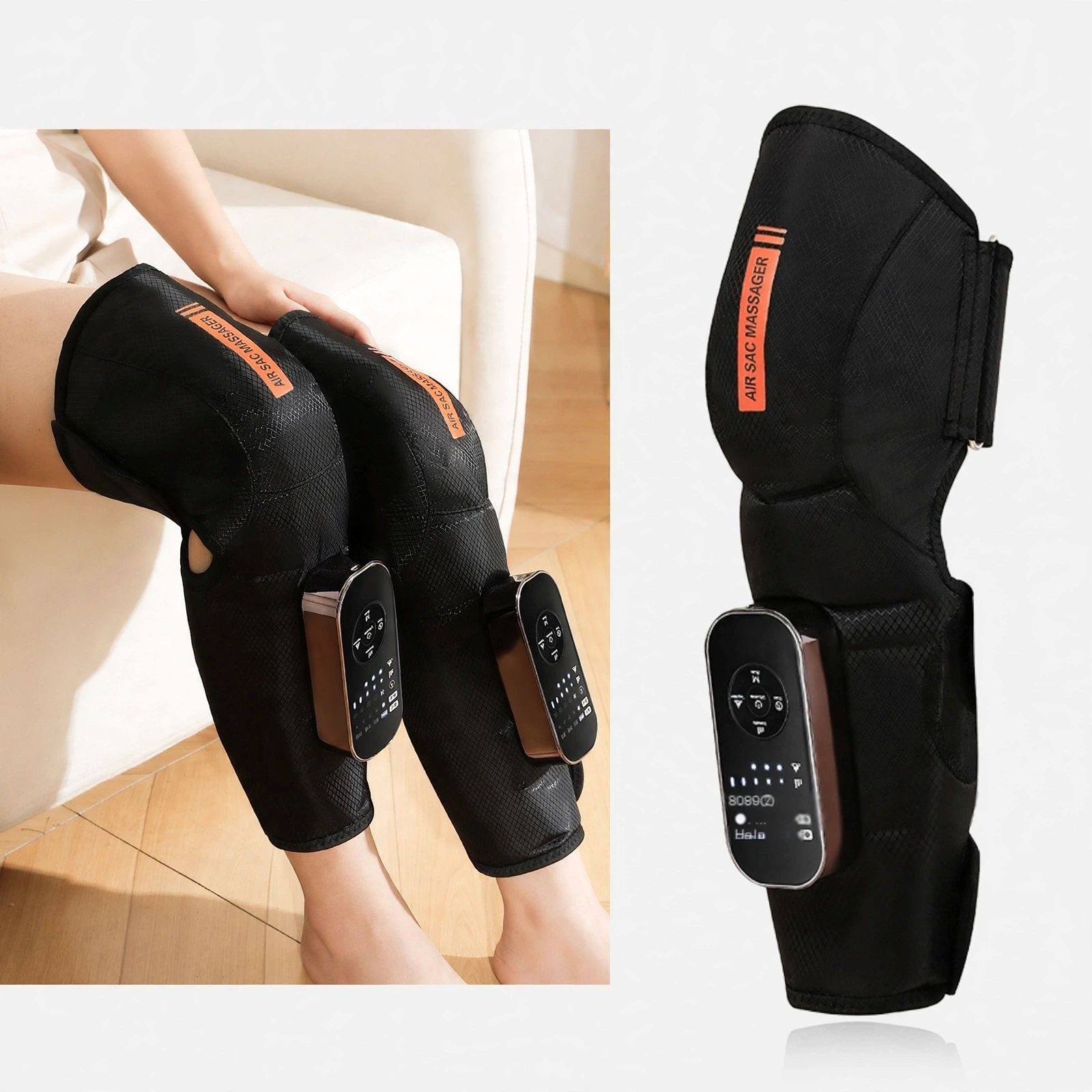 BBG Massagegerät Elektrisches Knie- und Beinmassagegerät mit Wärme, Luftdruckmassage und Vibration, 4 Massageprogramme 1-tlg., 5 Vibrationsstufen, 3 Temperaturstufen, Timer