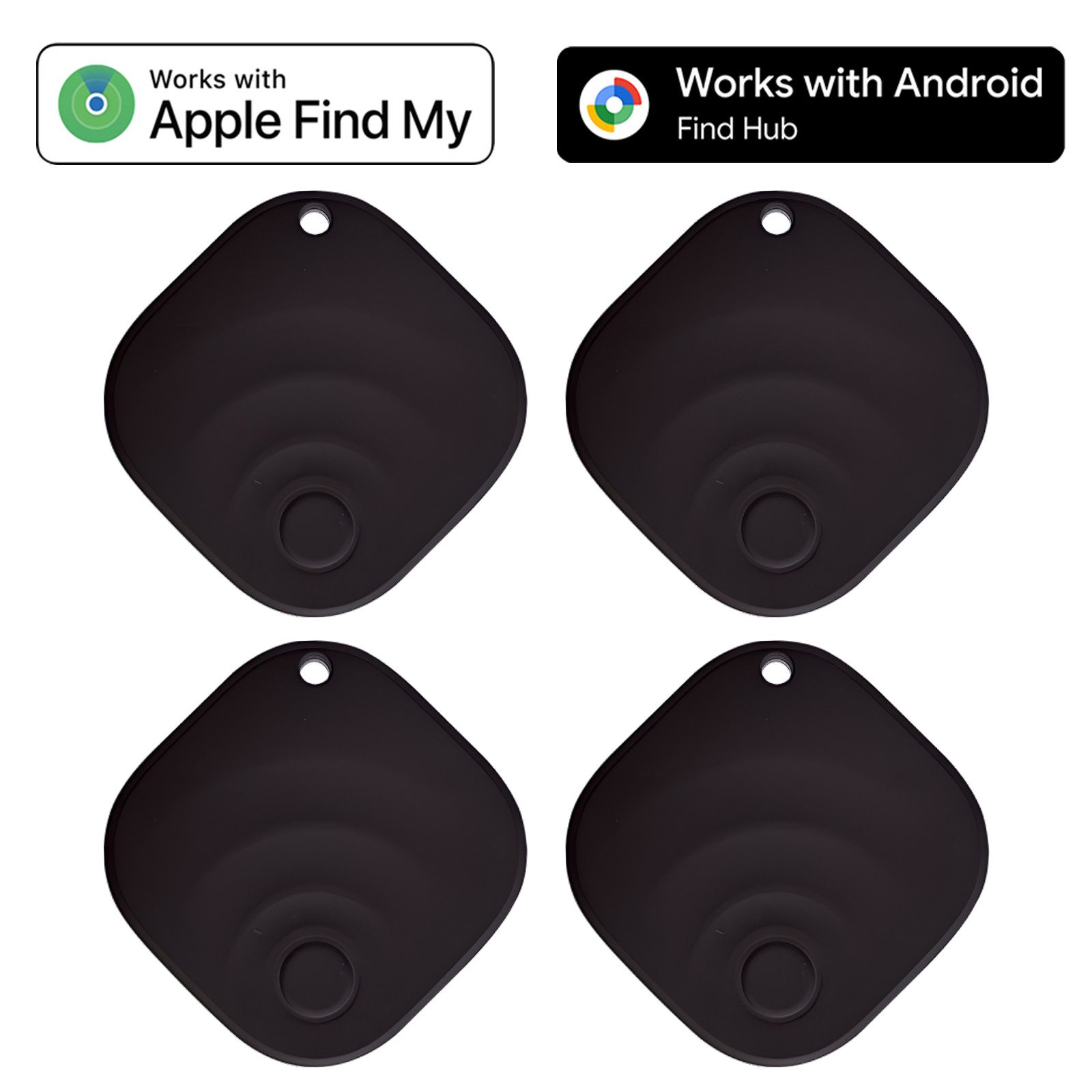 Rayofi Smart Tracker, Bluetooth-Tracker mit iOS and Android-Geräte GPS-Tracker (4 St., fürFahrräder/Gepäck/Haustiere, 100% Datenschutz)