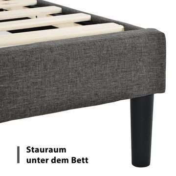 HAUSS SPLOE Polsterbett Polsterbett Bettgestell Doppelbett Jugendbett (140x200cm oder 90x200cm, Bettgestell mit Lattenrost & Kopfteil gepolstertes Bett)