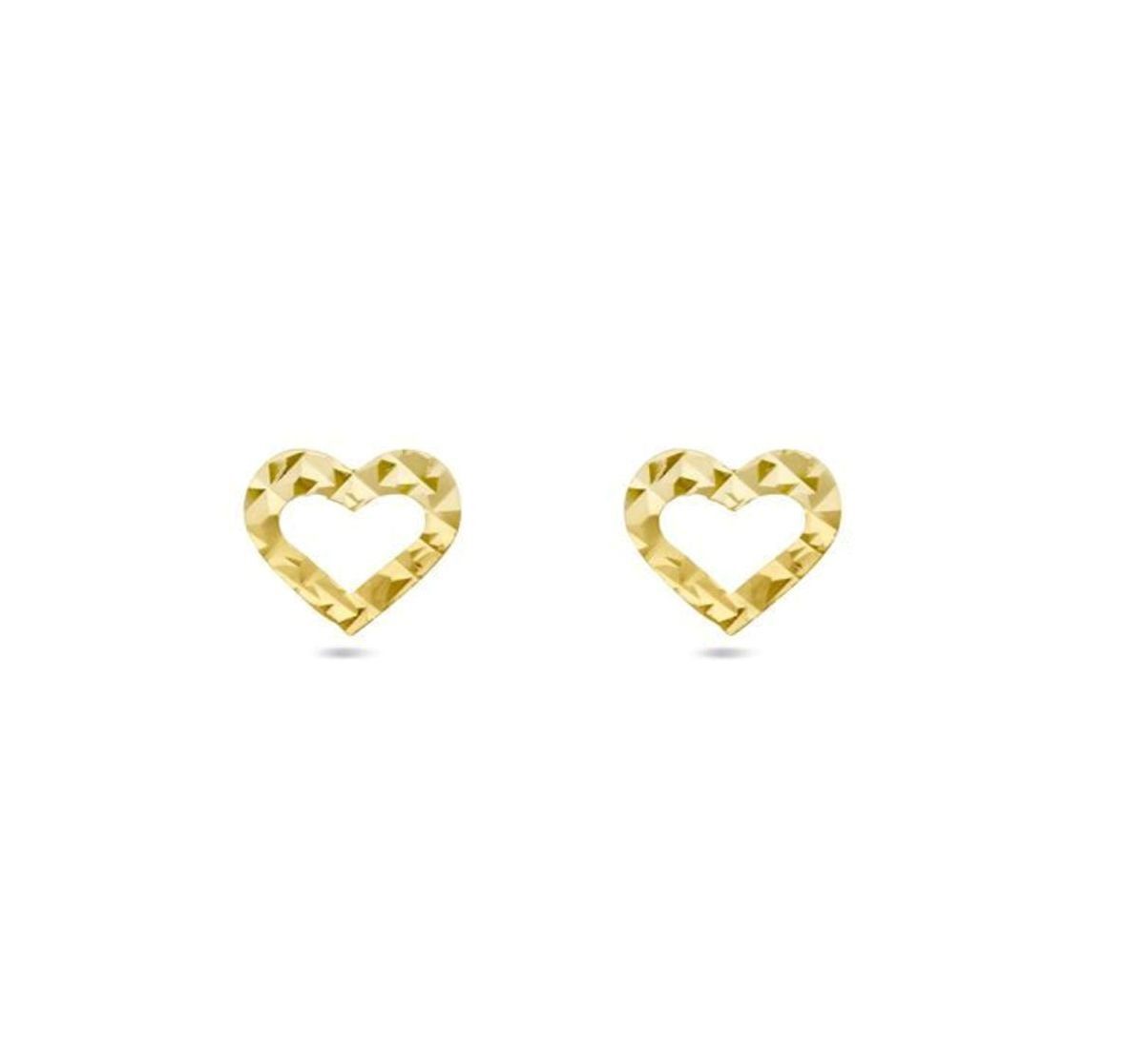 NICEANDnoble Paar Ohrstecker 585er Gelbgold Ohrstecker Herz diamantiert