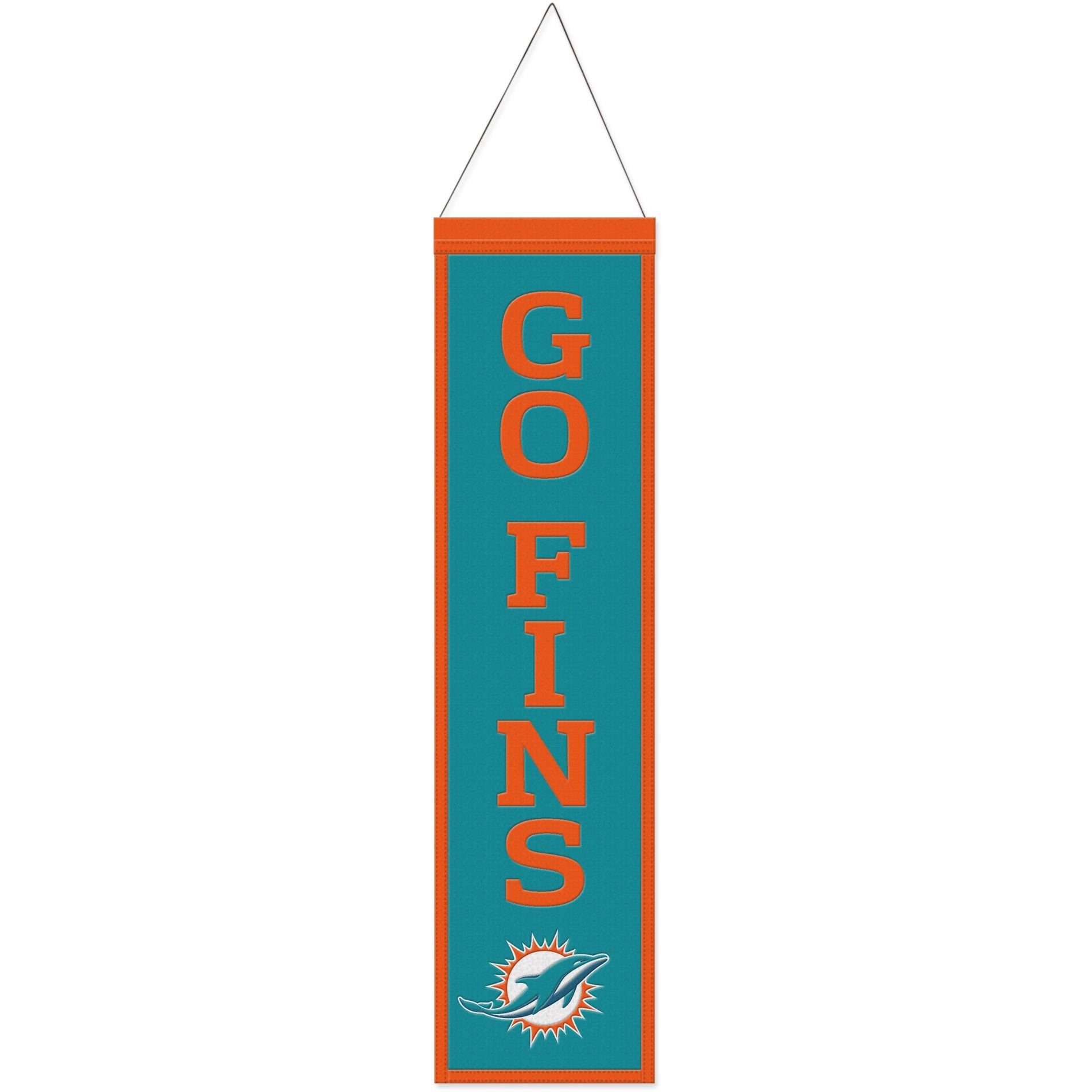 WinCraft Wanddekoobjekt NFL Teams SLOGAN Wool Banner 80x20cm Miami Dolphins