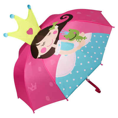 von Lilienfeld Stockregenschirm Kinderschirm Prinzessin mit Frosch Junge Mädchen pink bis ca. 8 Jahre, 3D