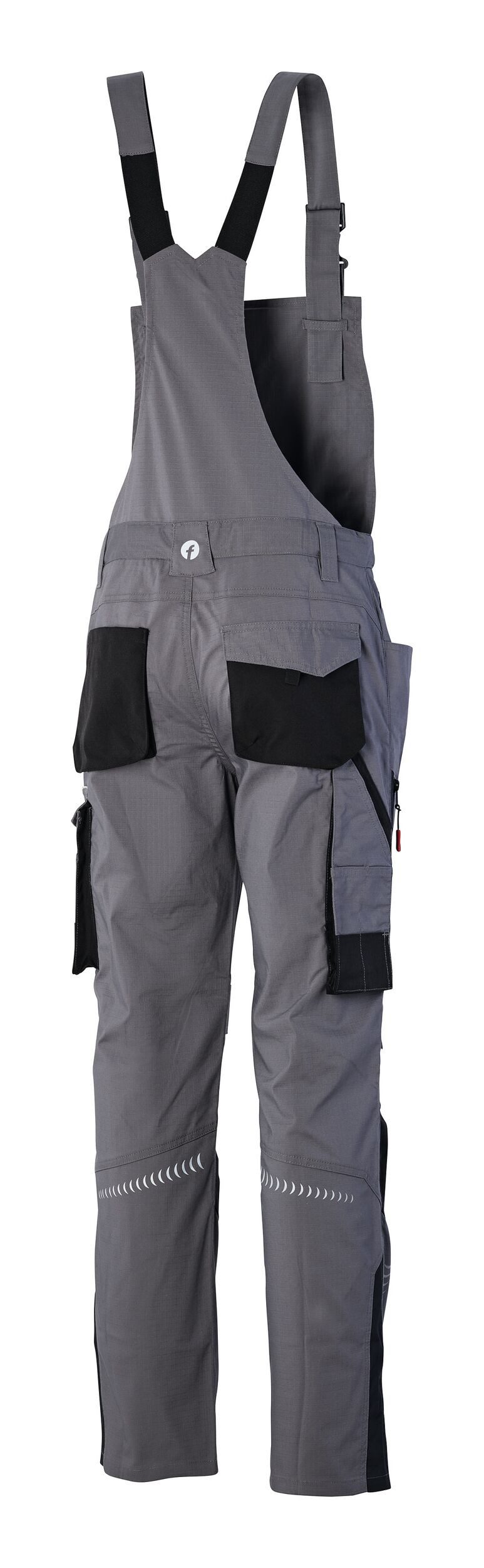 fortis Latzhose Herren Performance grau/schwarz